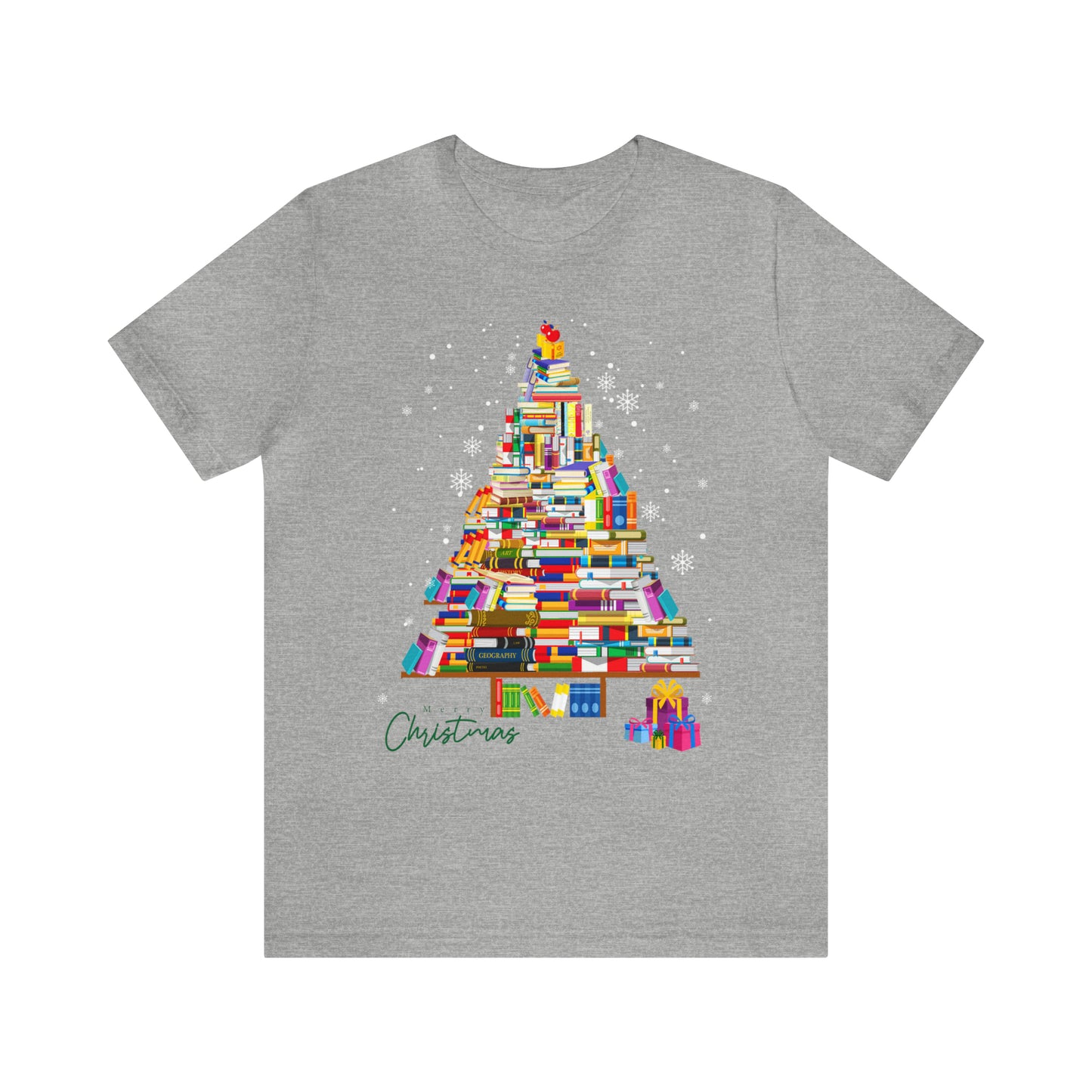 Christmas Tree Books Jersey Short Sleeve Tee