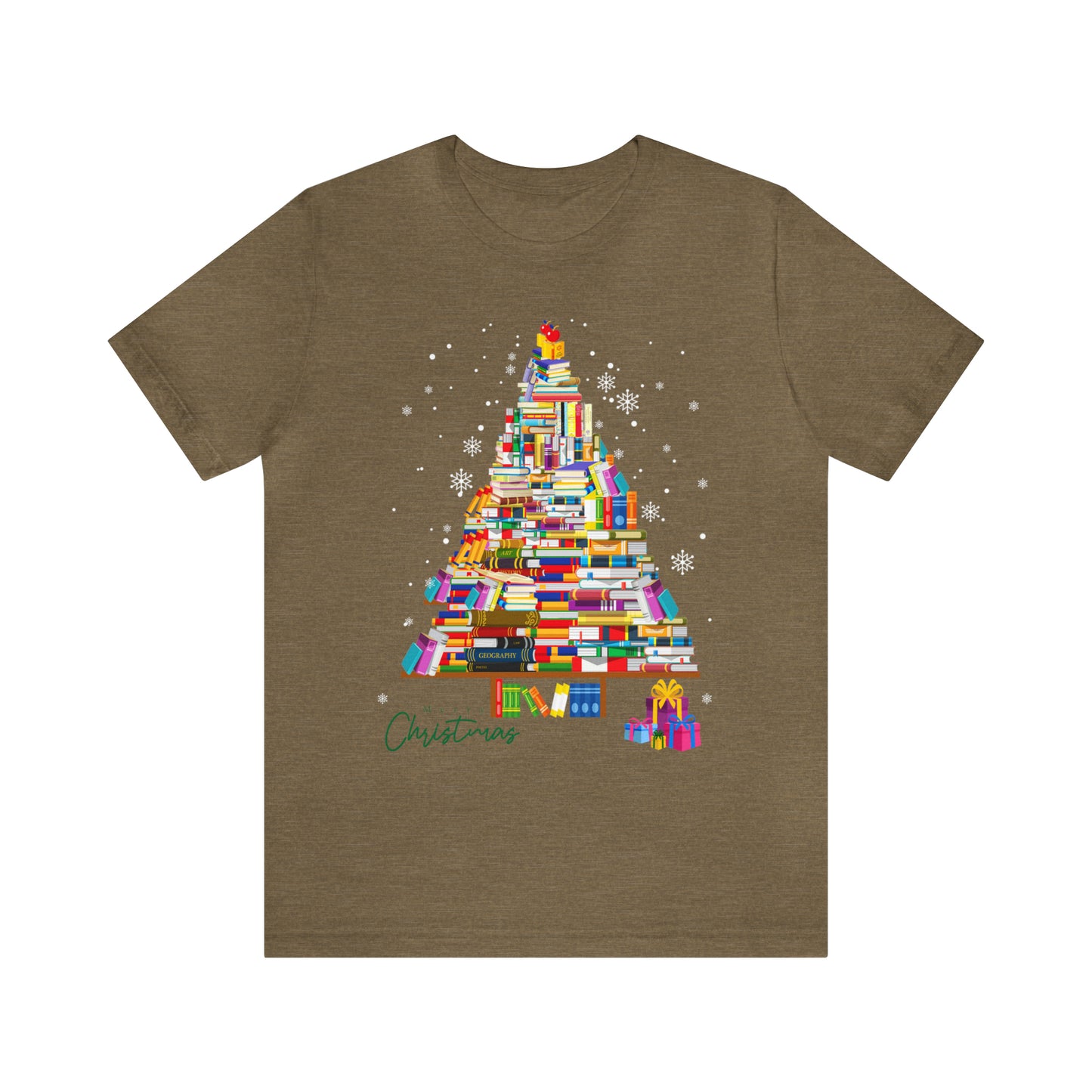 Christmas Tree Books Jersey Short Sleeve Tee