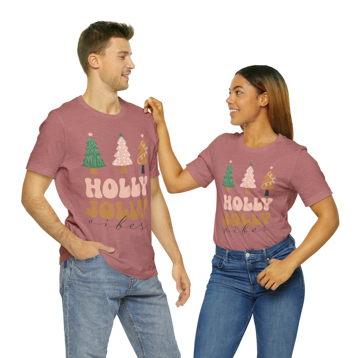 Holly Jolly Vibes Jersey Short Sleeve Tee