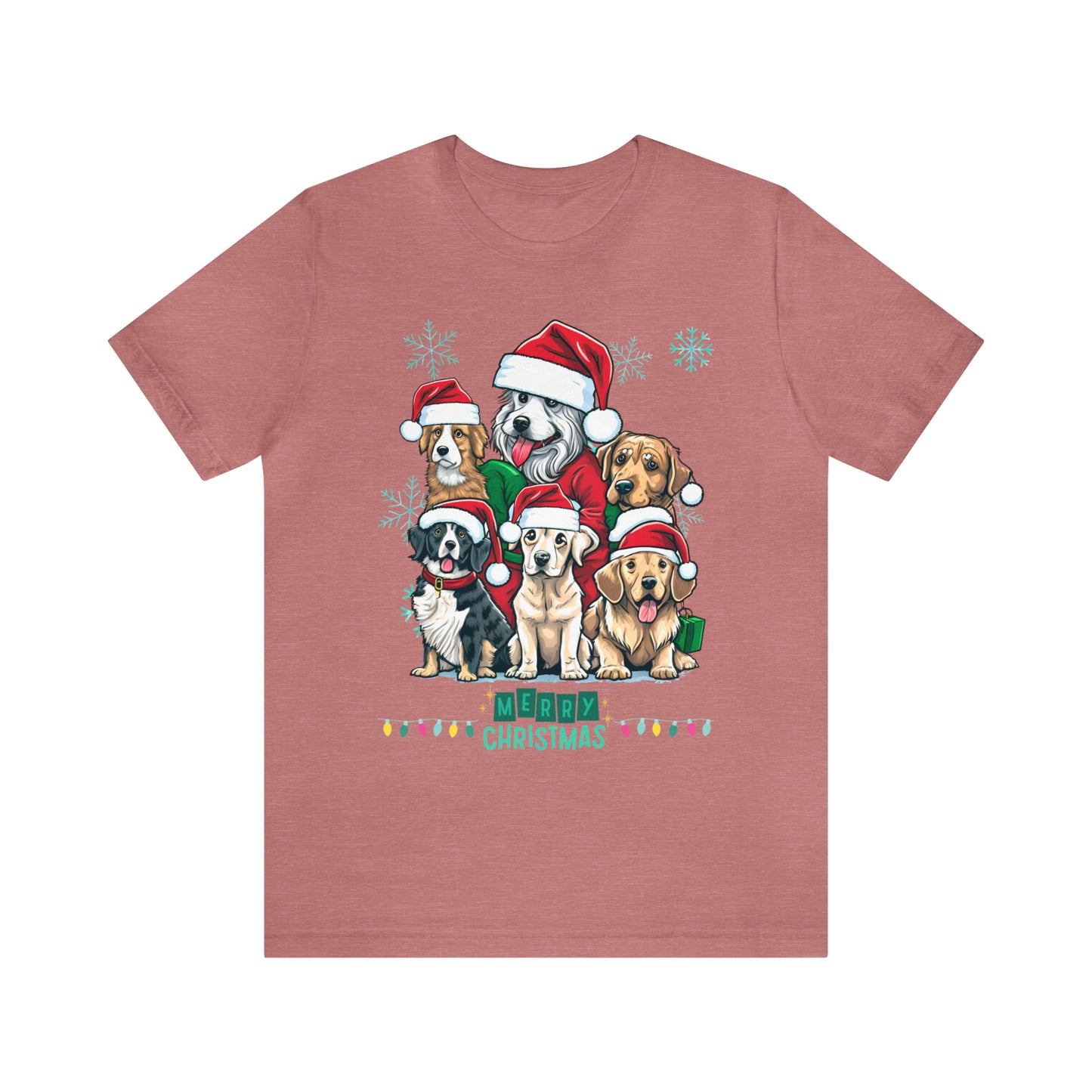 Merry Christmas Doggos Jersey Short Sleeve Tee