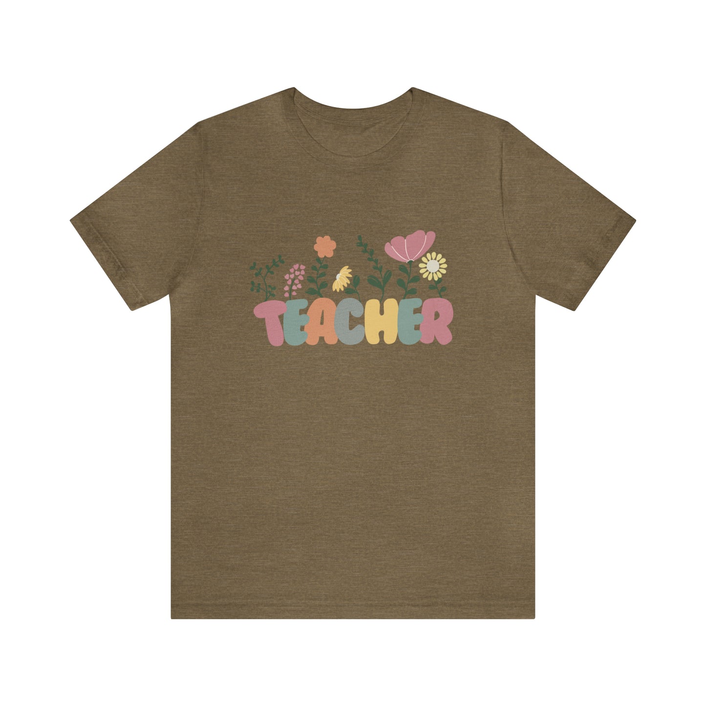 TEACHER flowers Short Sleeve Tee