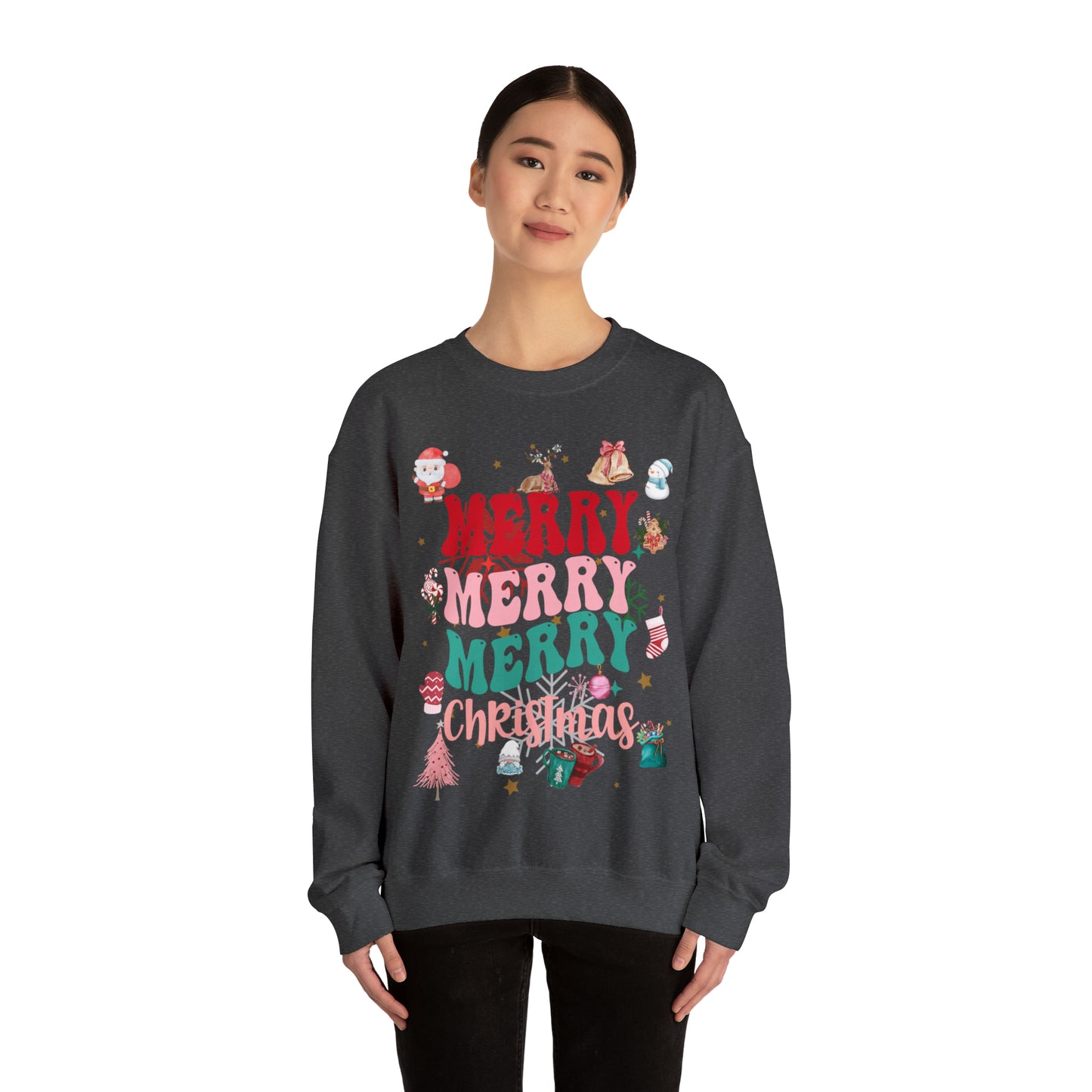 Merry Merry Merry Christmas Heavy Blend™ Crewneck Sweatshirt