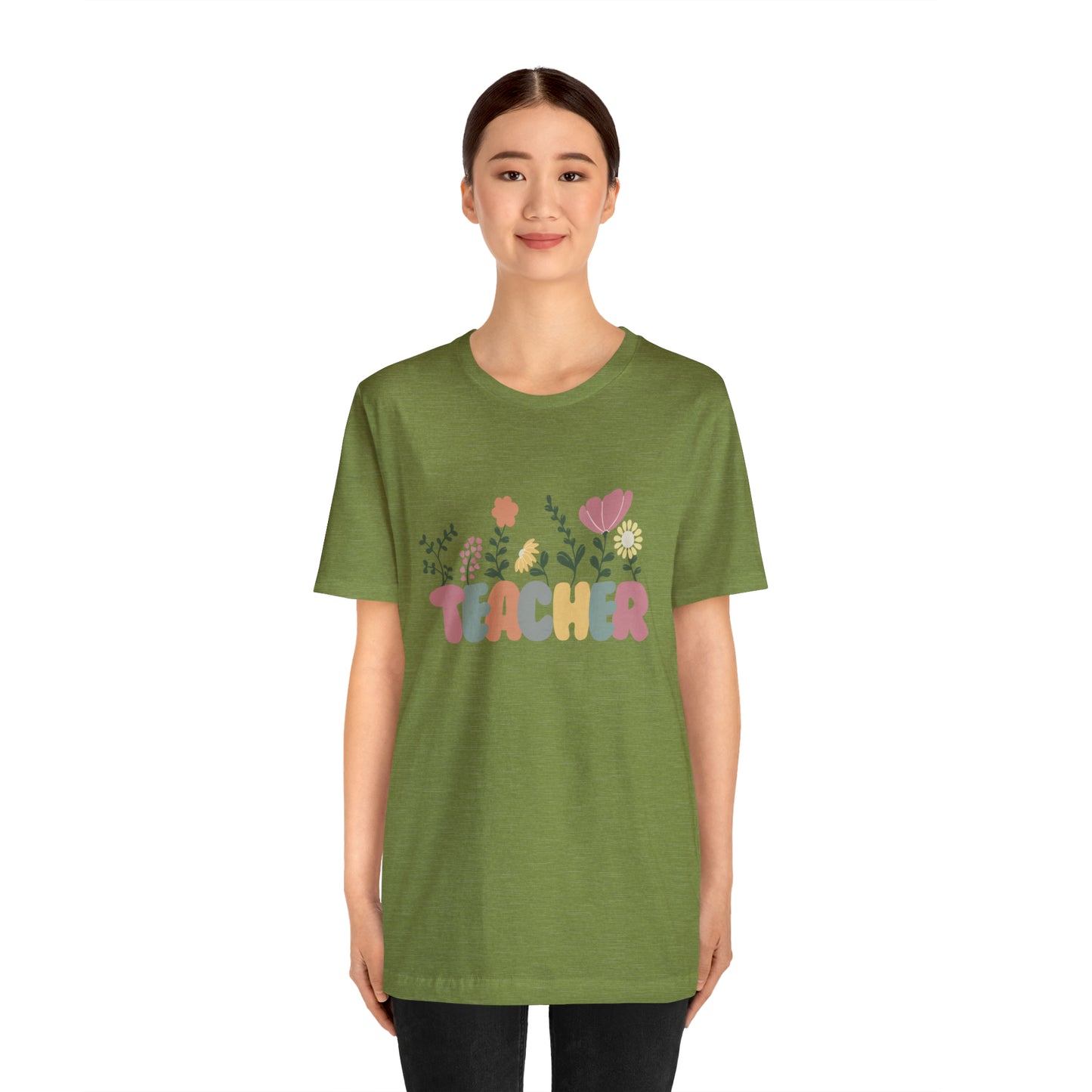 TEACHER flowers Short Sleeve Tee