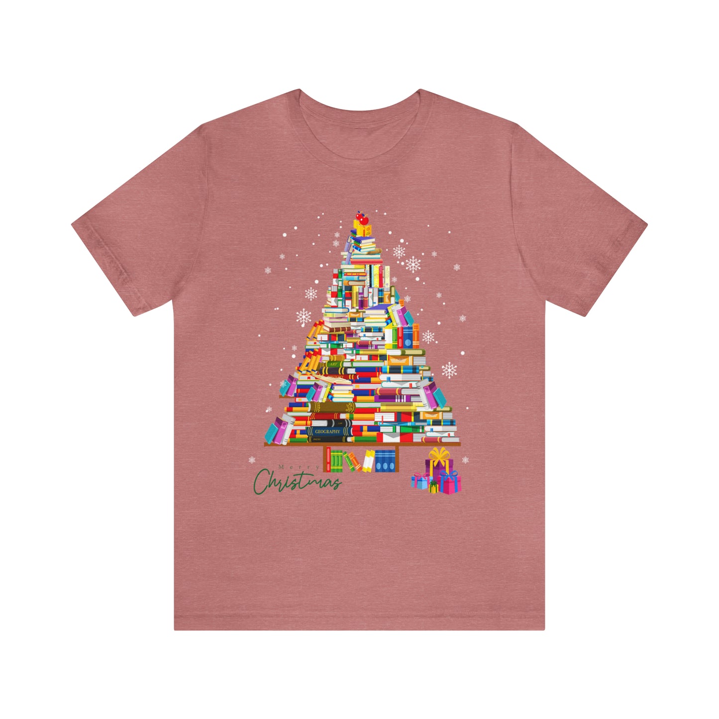 Christmas Tree Books Jersey Short Sleeve Tee