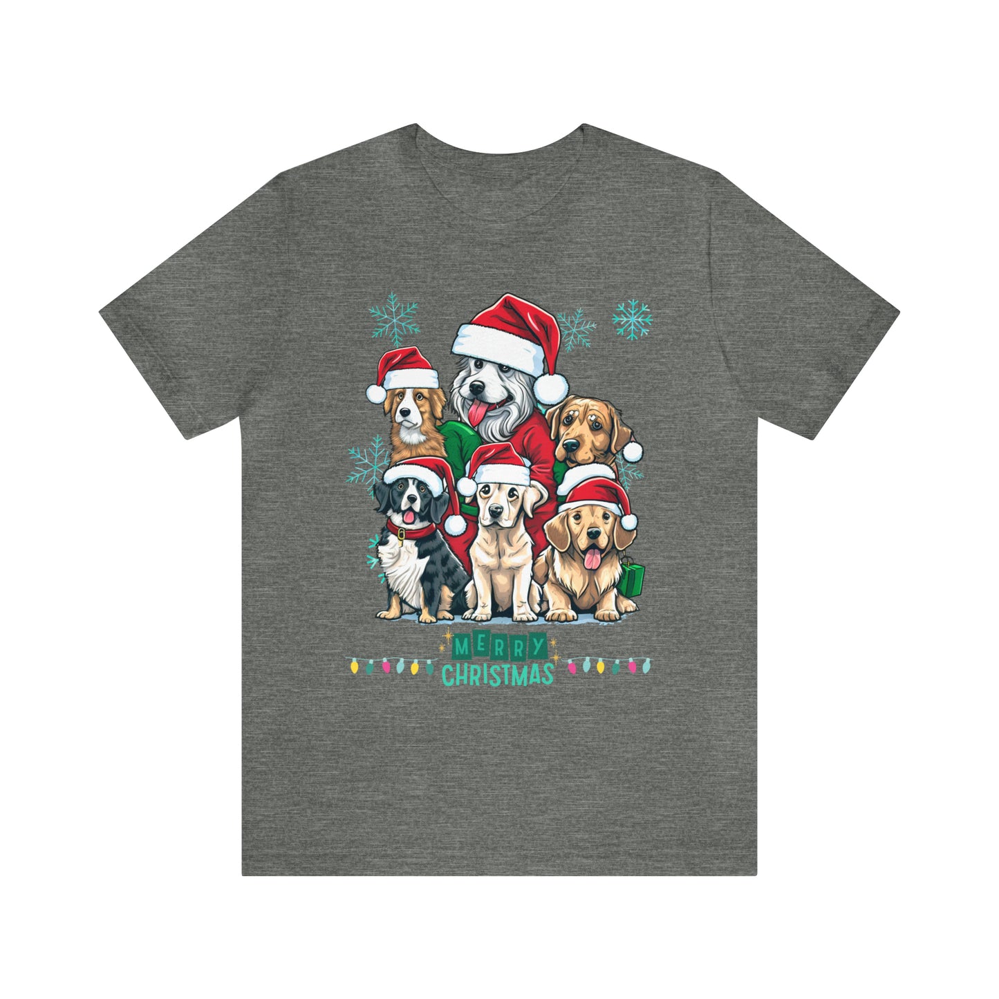 Merry Christmas Doggos Jersey Short Sleeve Tee