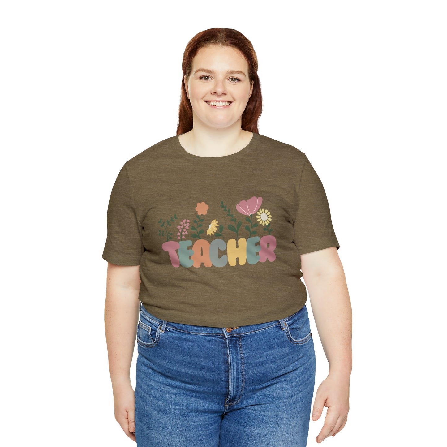 TEACHER flowers Short Sleeve Tee