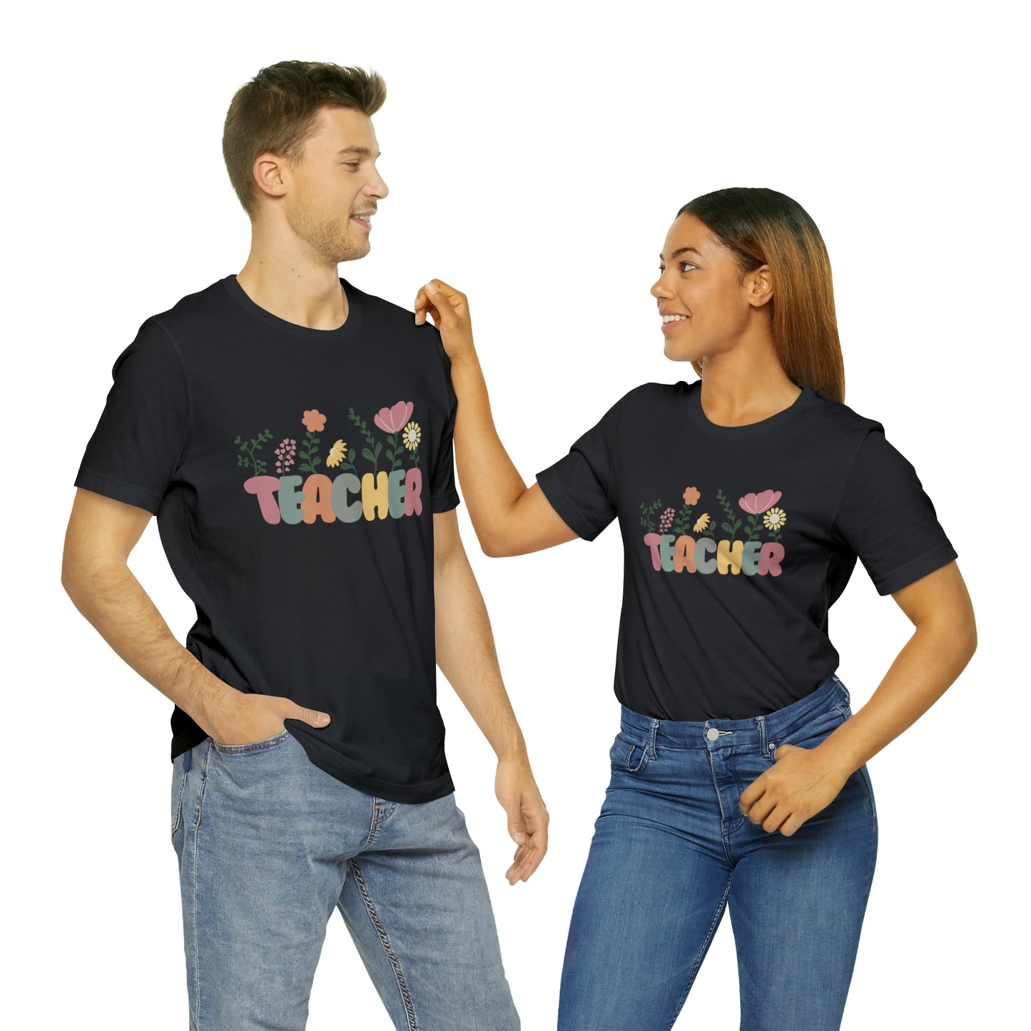 TEACHER flowers Short Sleeve Tee