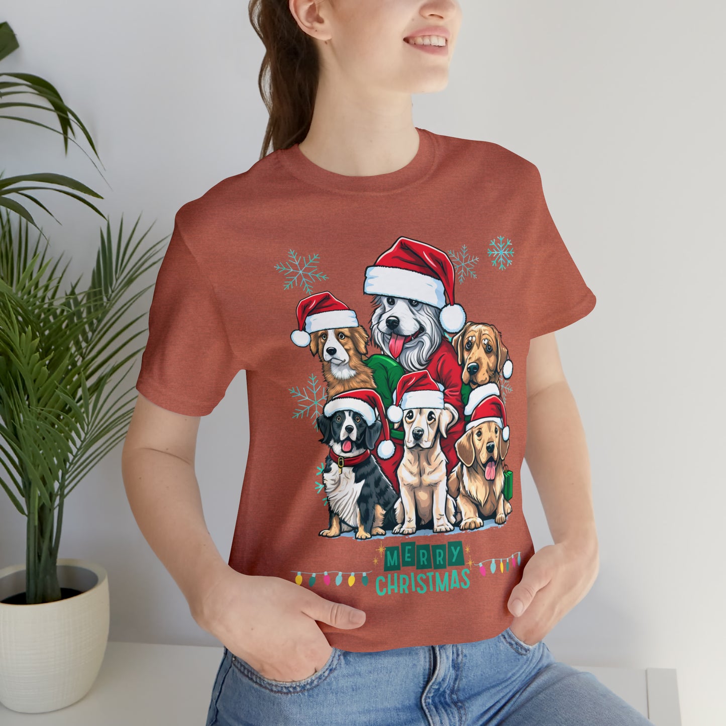 Merry Christmas Doggos Jersey Short Sleeve Tee