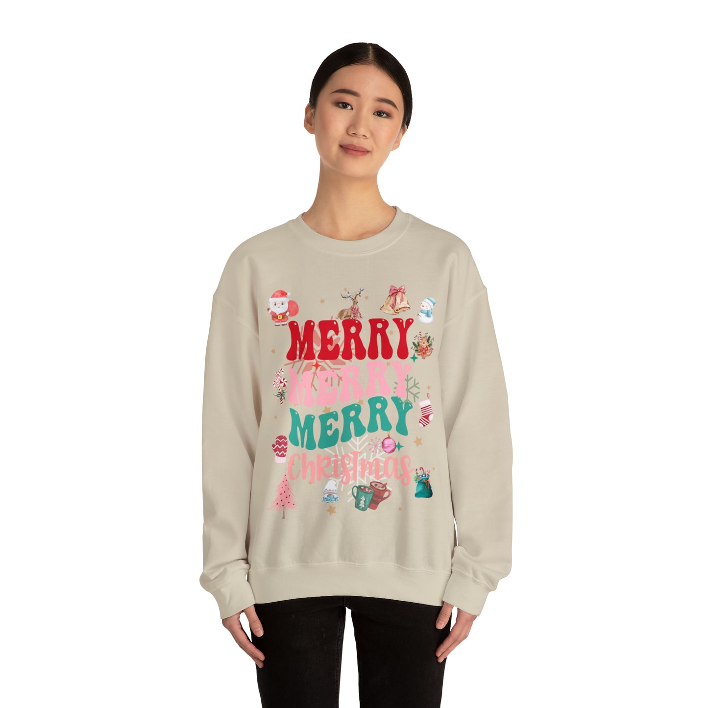 Merry Merry Merry Christmas Heavy Blend™ Crewneck Sweatshirt