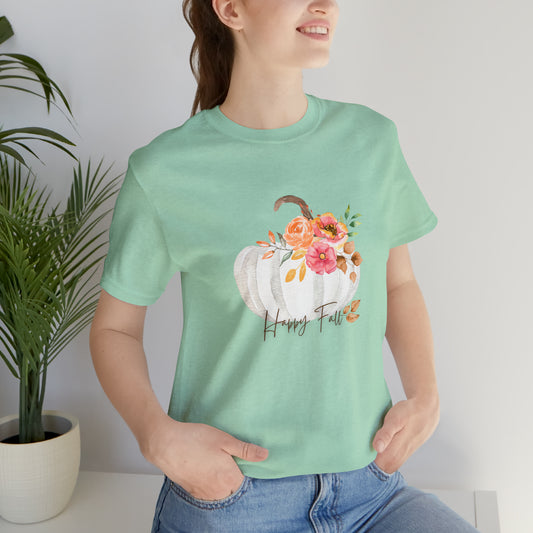 Happy Fall Pumpkin Jersey Short Sleeve Tee