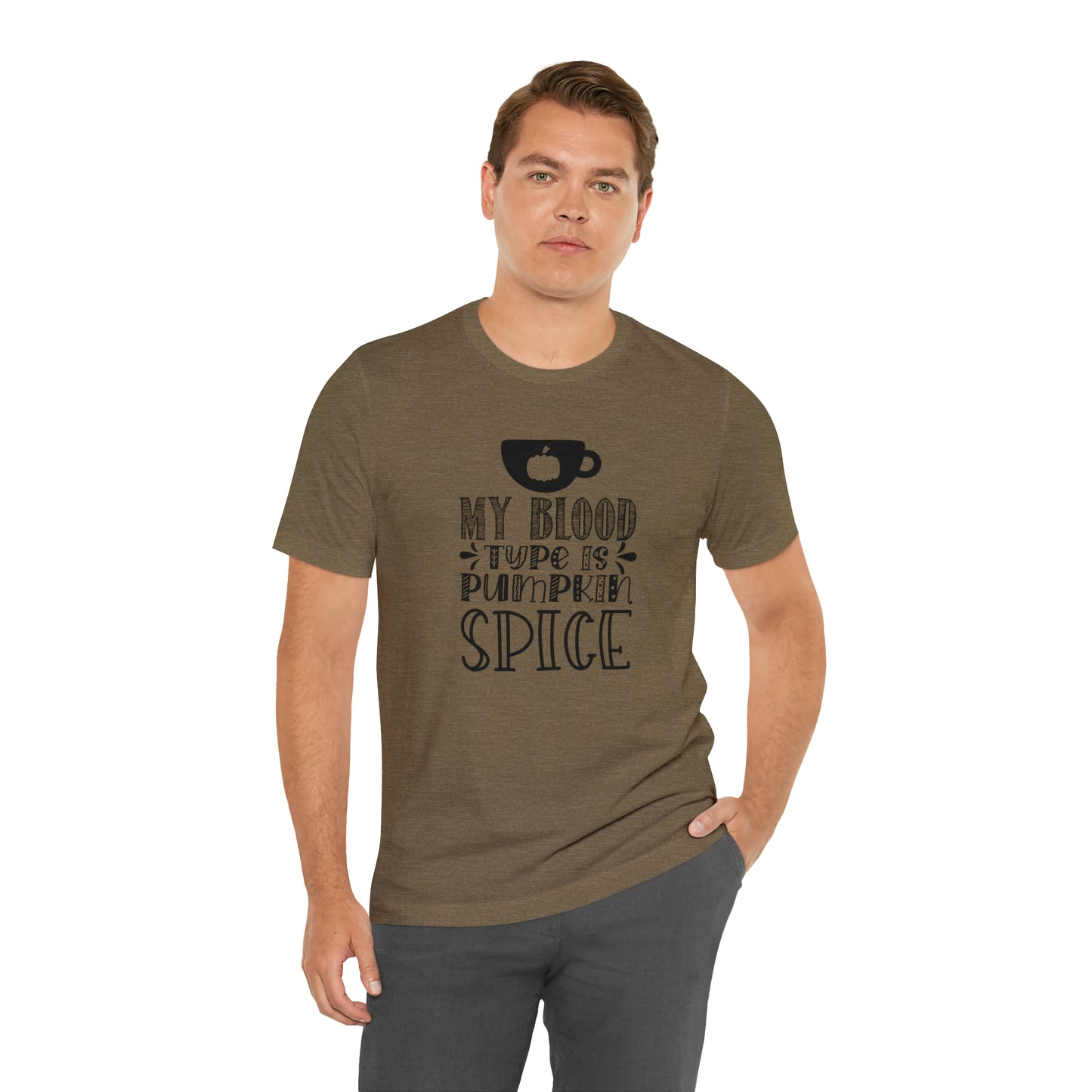 Blood Type is Pumpkin Spice Jersey Short Sleeve Tee