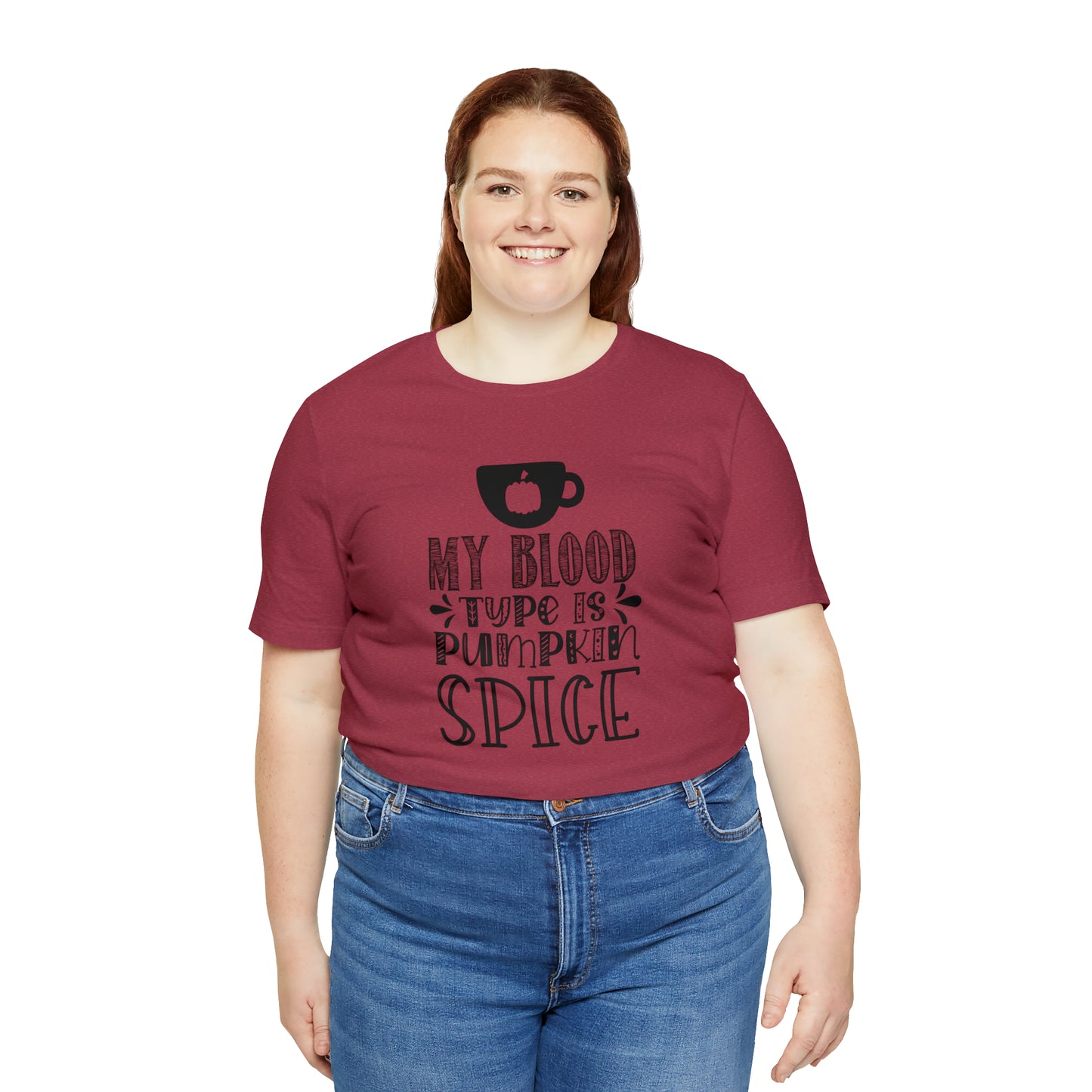 Blood Type is Pumpkin Spice Jersey Short Sleeve Tee