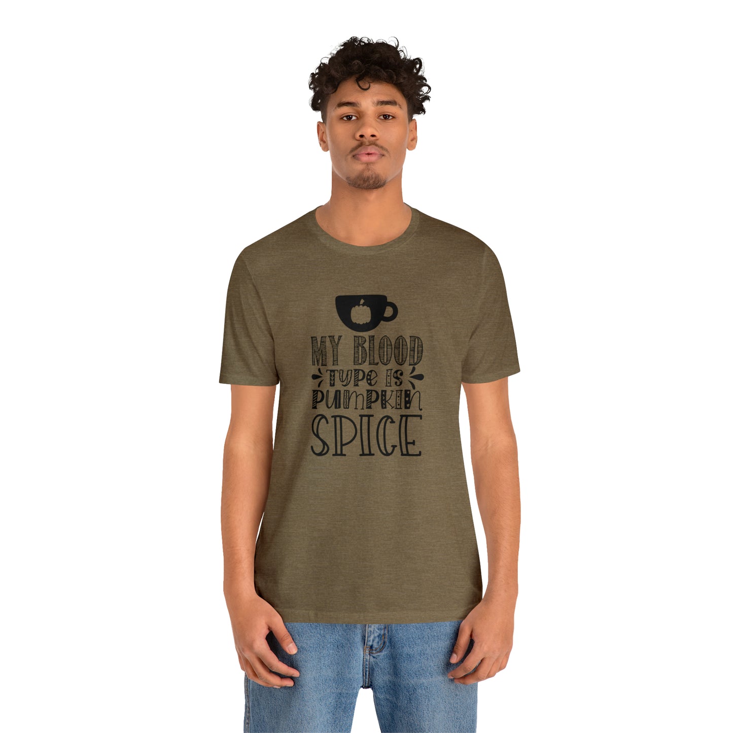 Blood Type is Pumpkin Spice Jersey Short Sleeve Tee