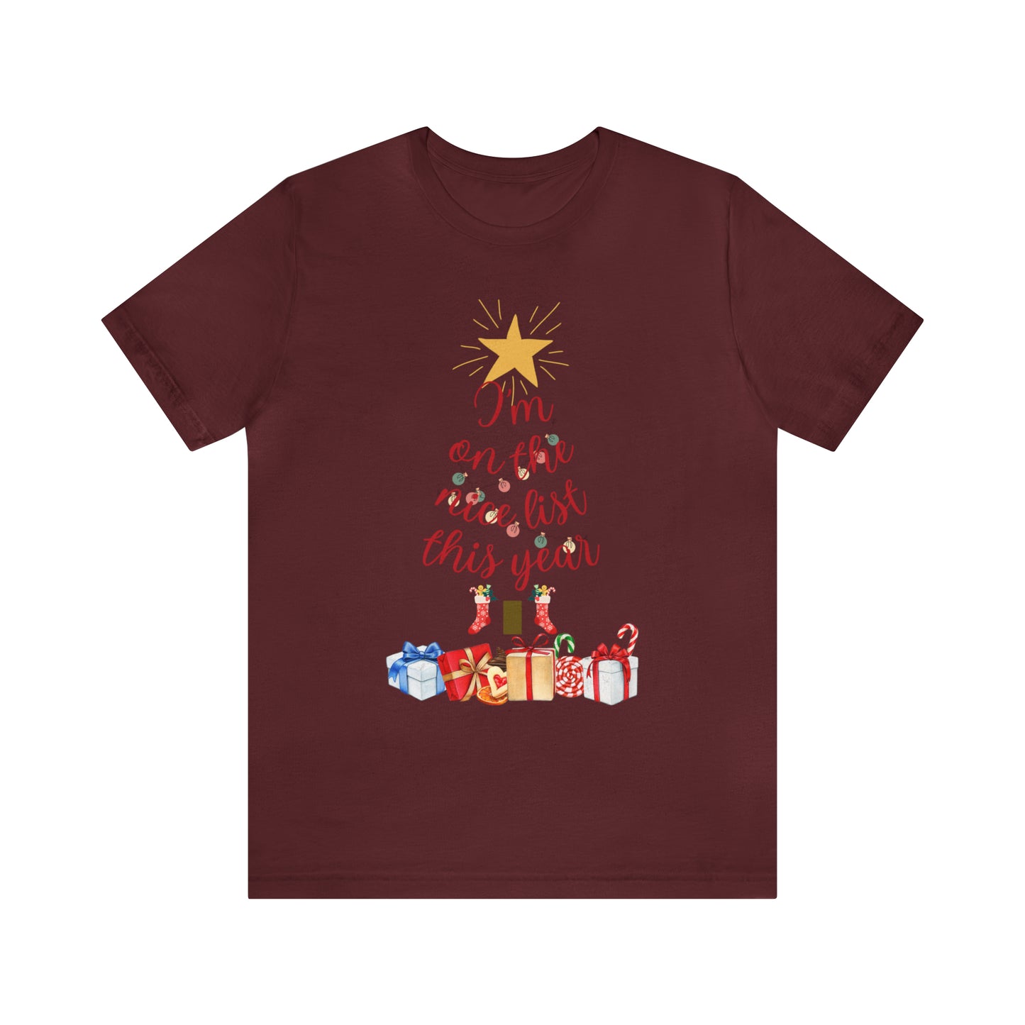 on the nice list Jersey Short Sleeve Tee