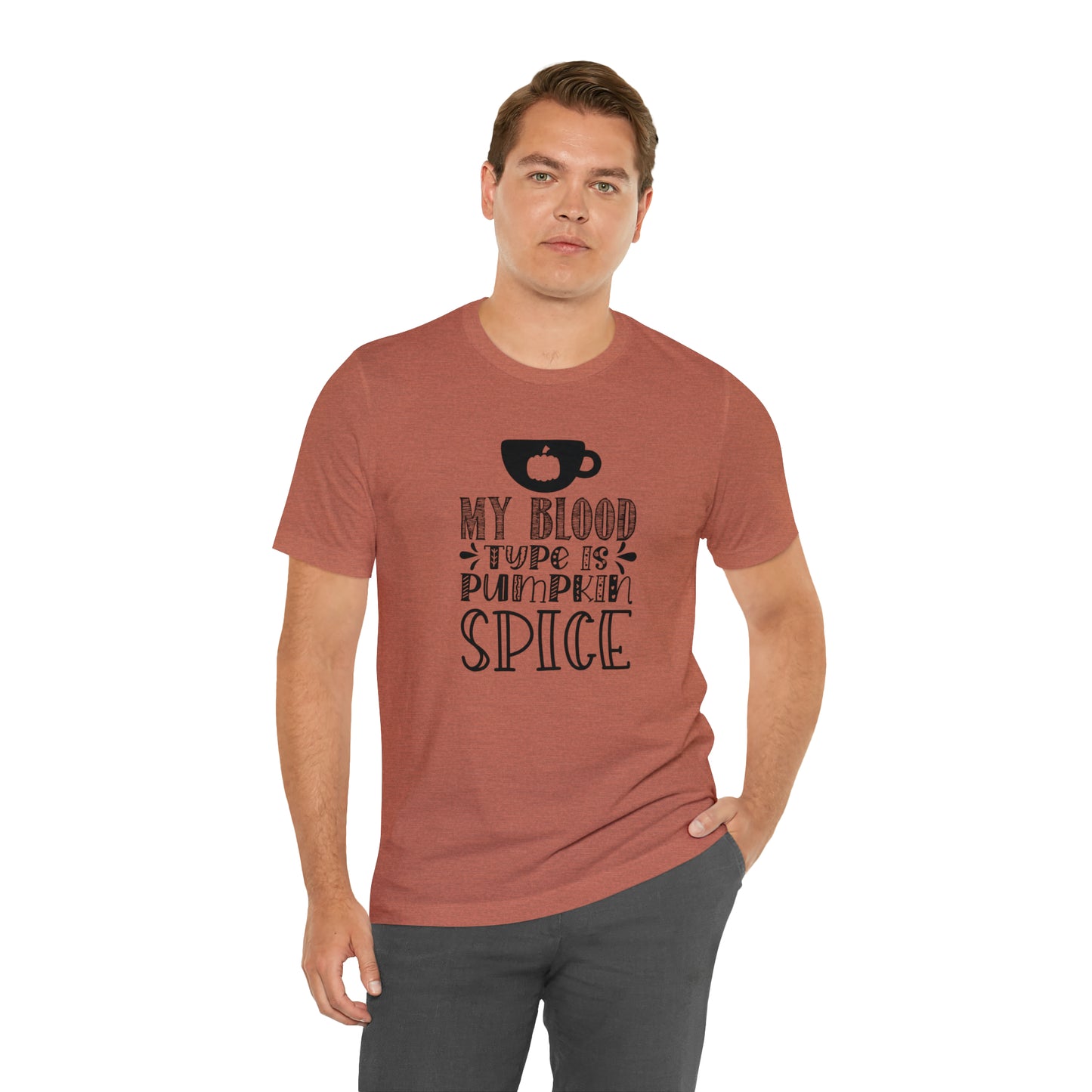 Blood Type is Pumpkin Spice Jersey Short Sleeve Tee