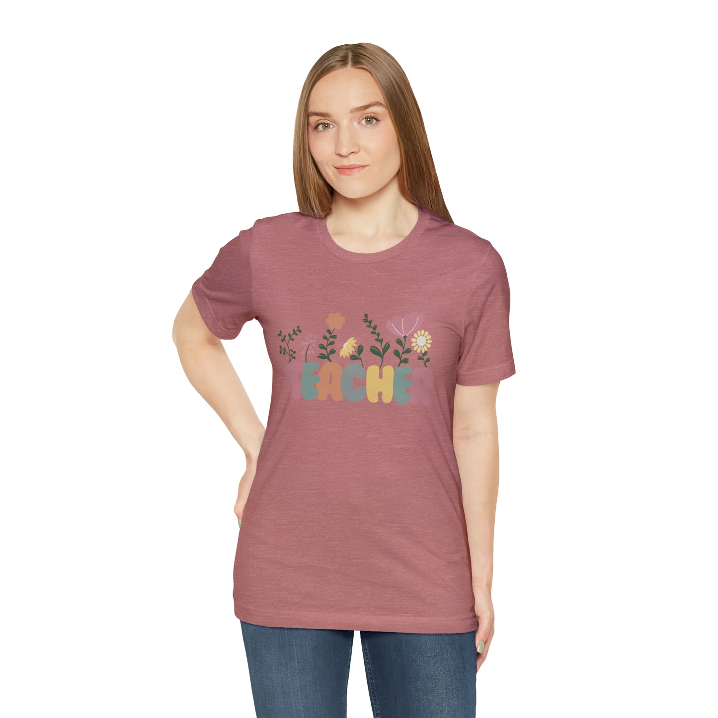 TEACHER flowers Short Sleeve Tee