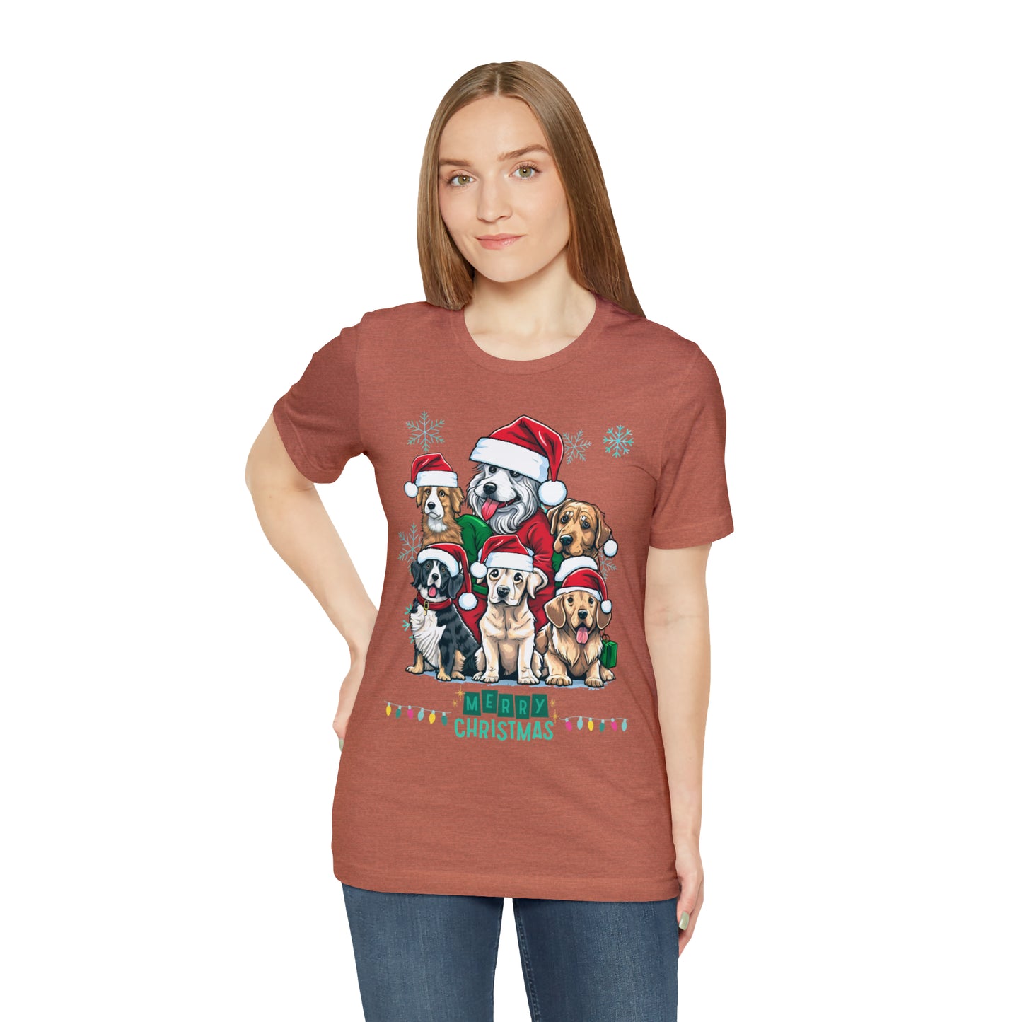 Merry Christmas Doggos Jersey Short Sleeve Tee