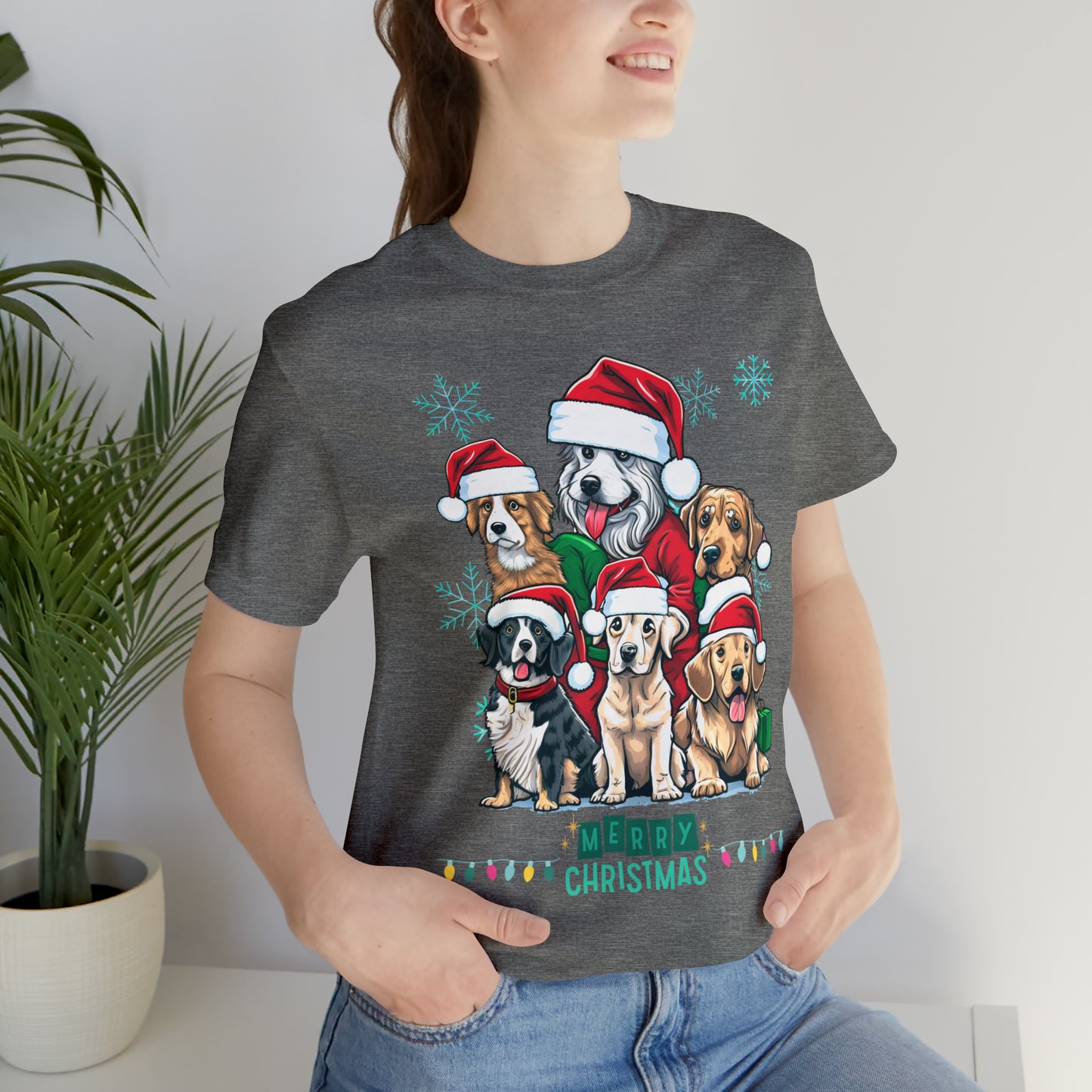 Merry Christmas Doggos Jersey Short Sleeve Tee