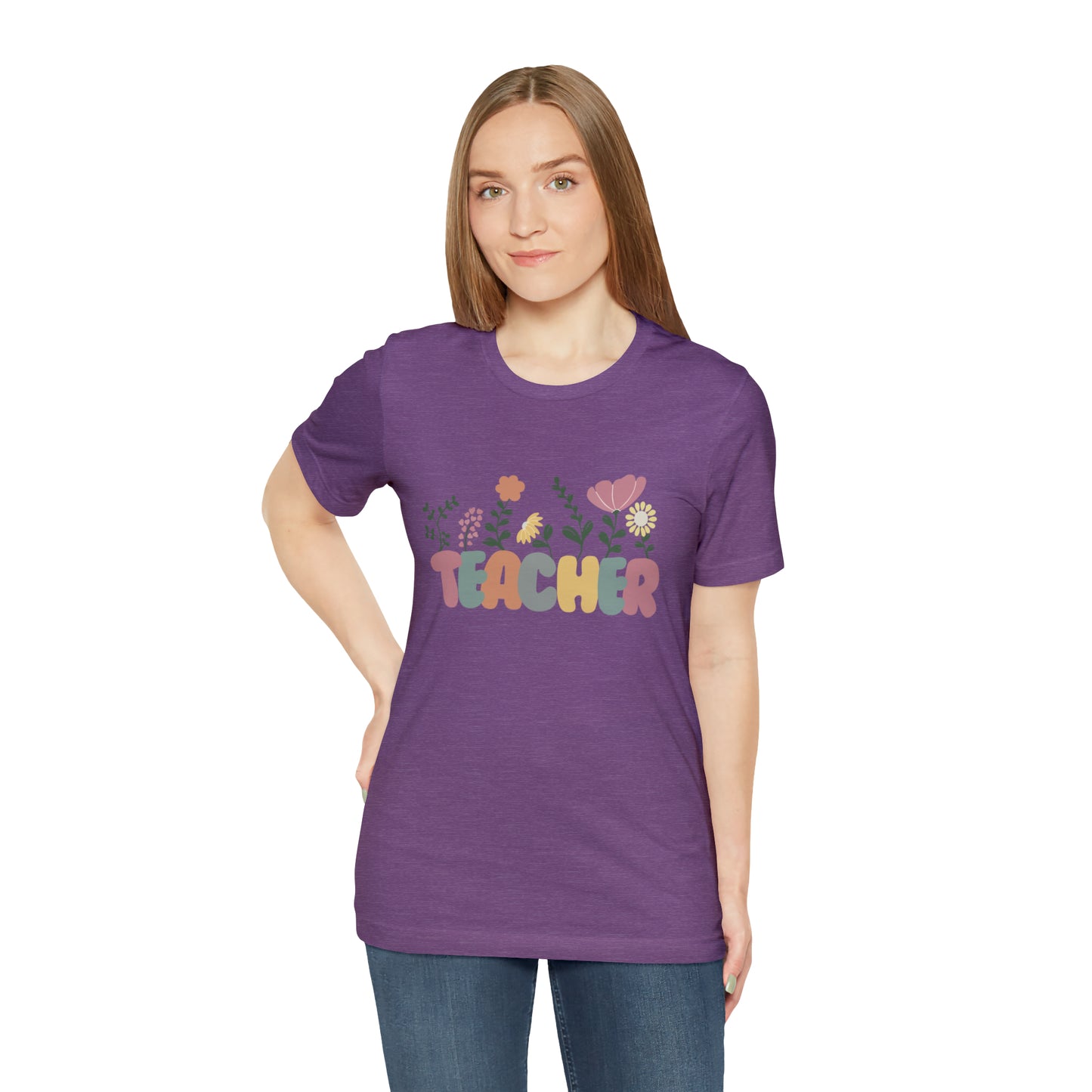 TEACHER flowers Short Sleeve Tee