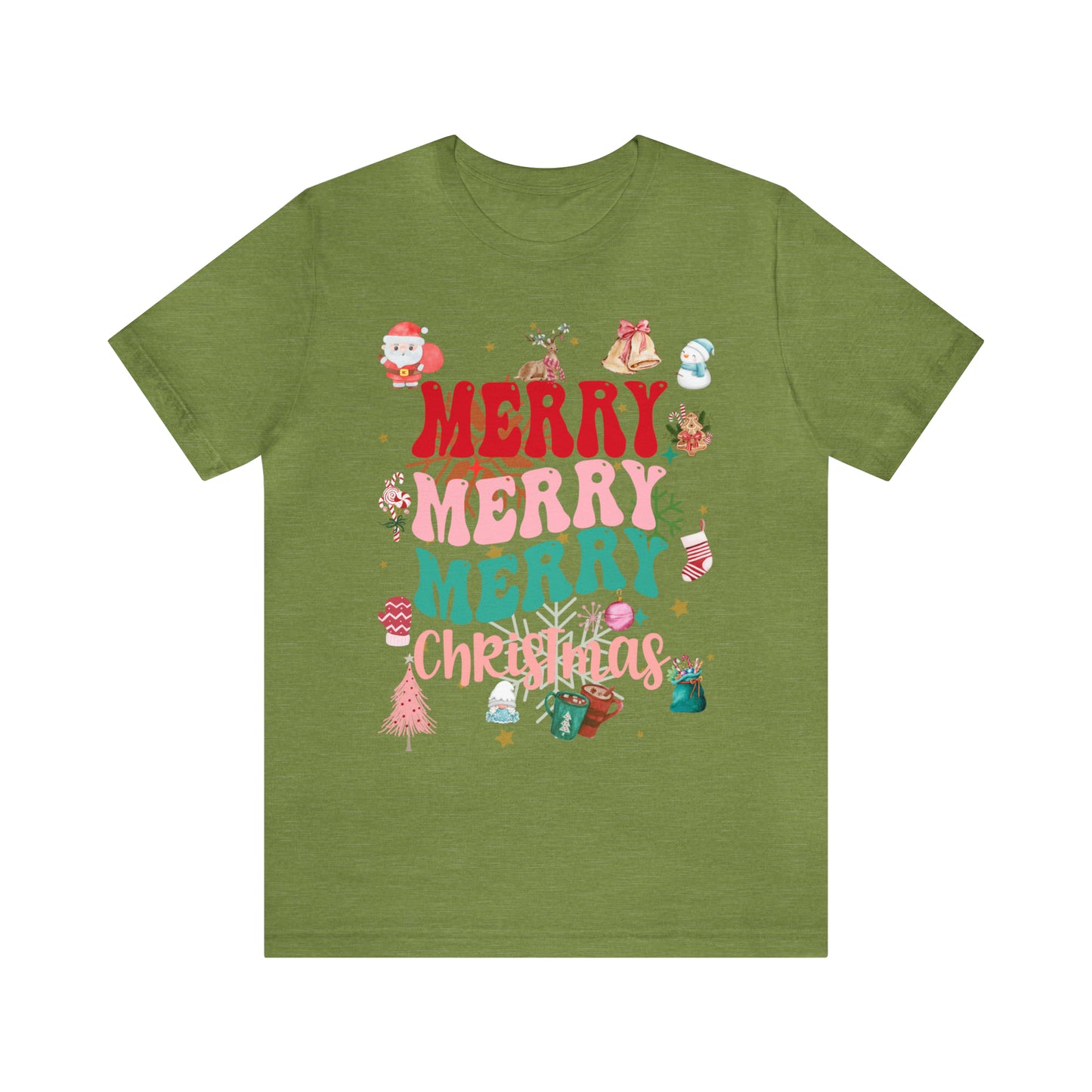 Merry Merry Merry Christmas Jersey Short Sleeve Tee