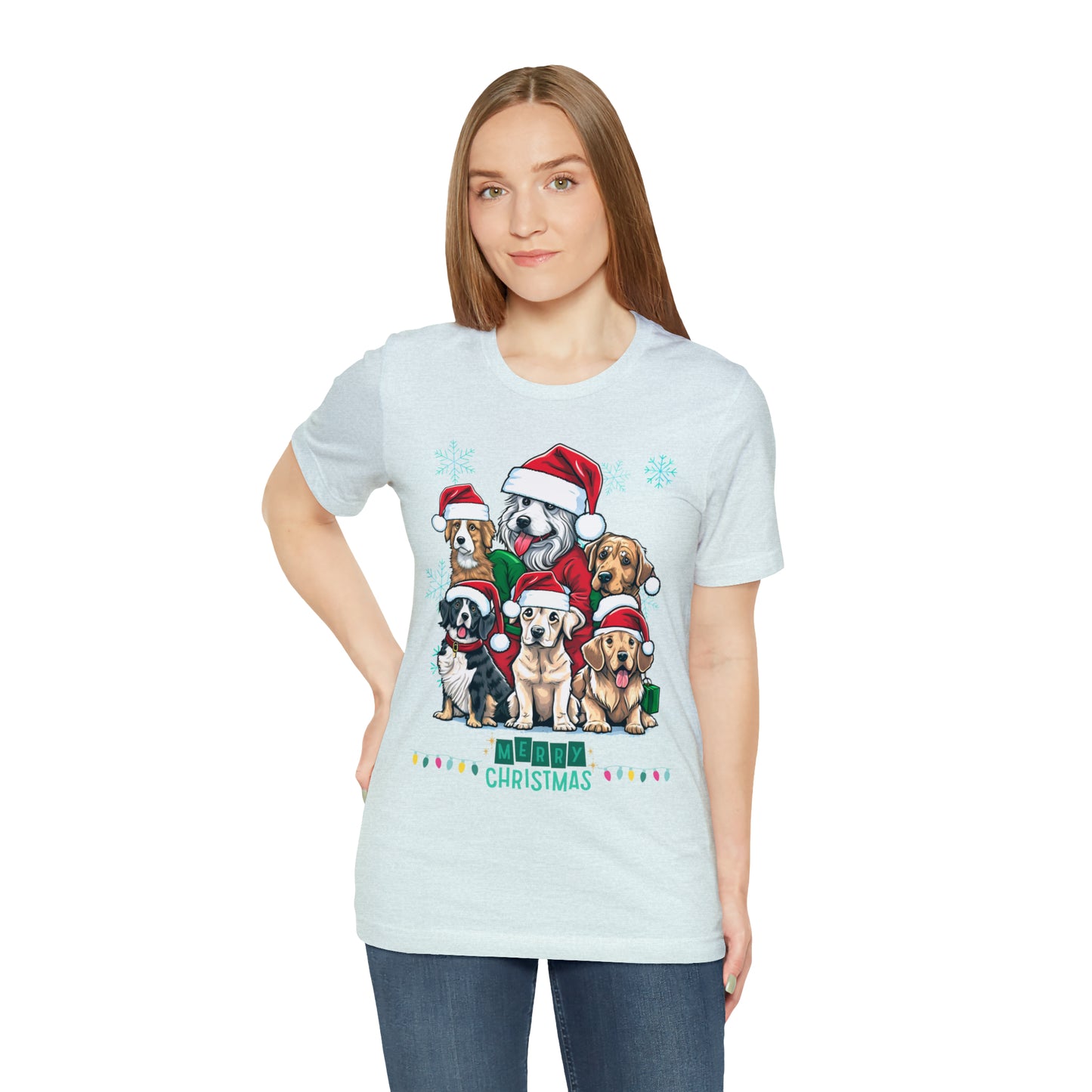 Merry Christmas Doggos Jersey Short Sleeve Tee