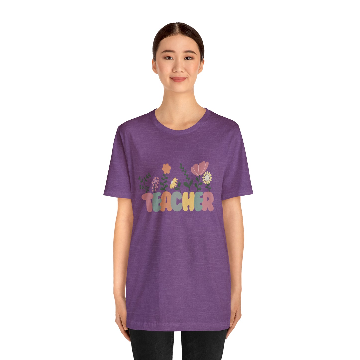 TEACHER flowers Short Sleeve Tee