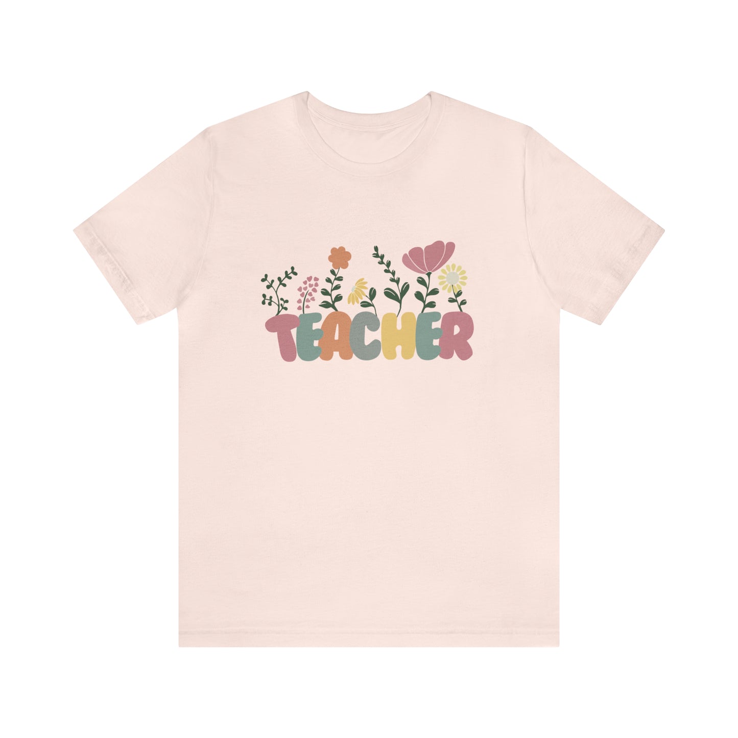 TEACHER flowers Short Sleeve Tee