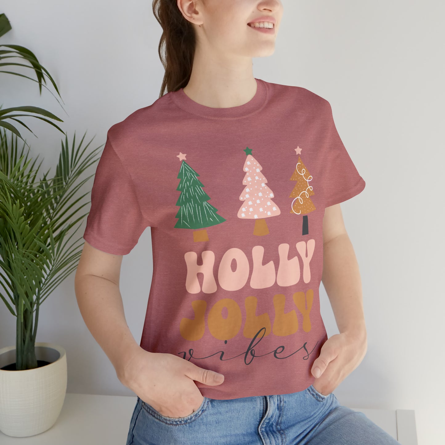 Holly Jolly Vibes Jersey Short Sleeve Tee