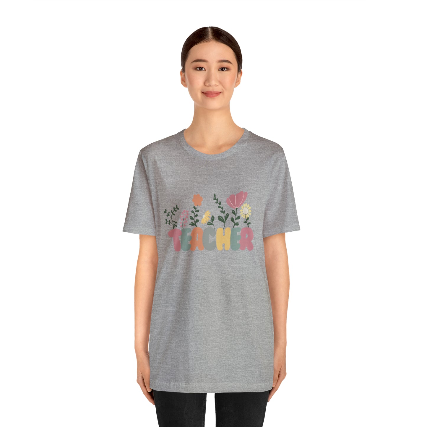 TEACHER flowers Short Sleeve Tee