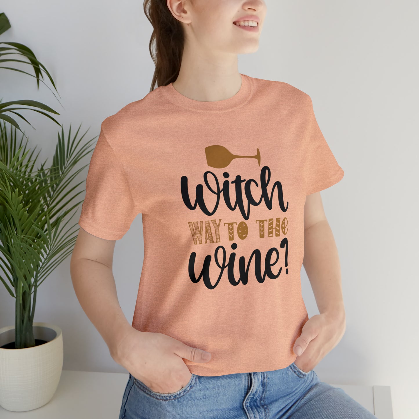 Witch way to the Wine Jersey Short Sleeve Tee