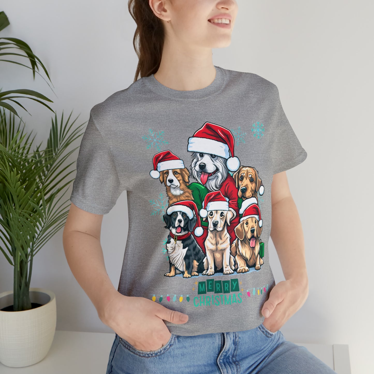 Merry Christmas Doggos Jersey Short Sleeve Tee