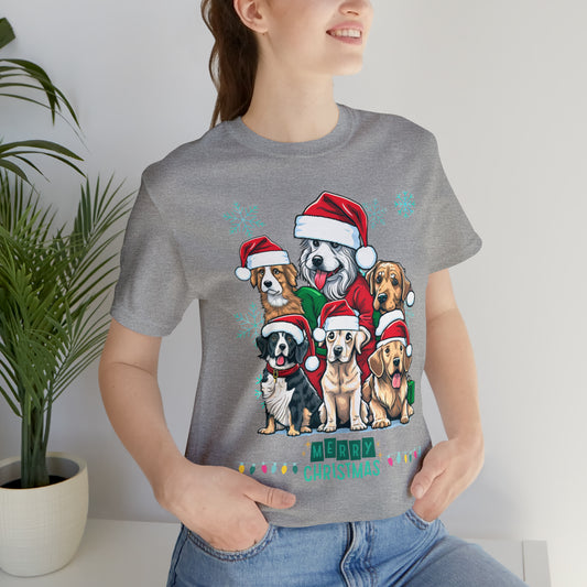 Merry Christmas Doggos Jersey Short Sleeve Tee