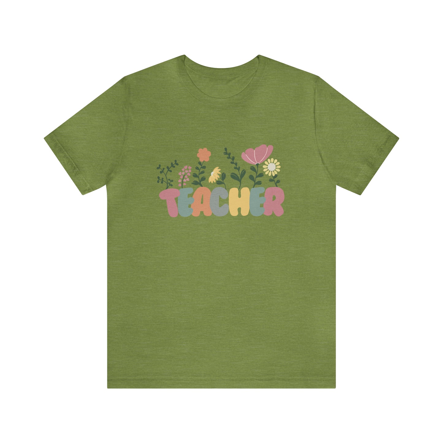 TEACHER flowers Short Sleeve Tee