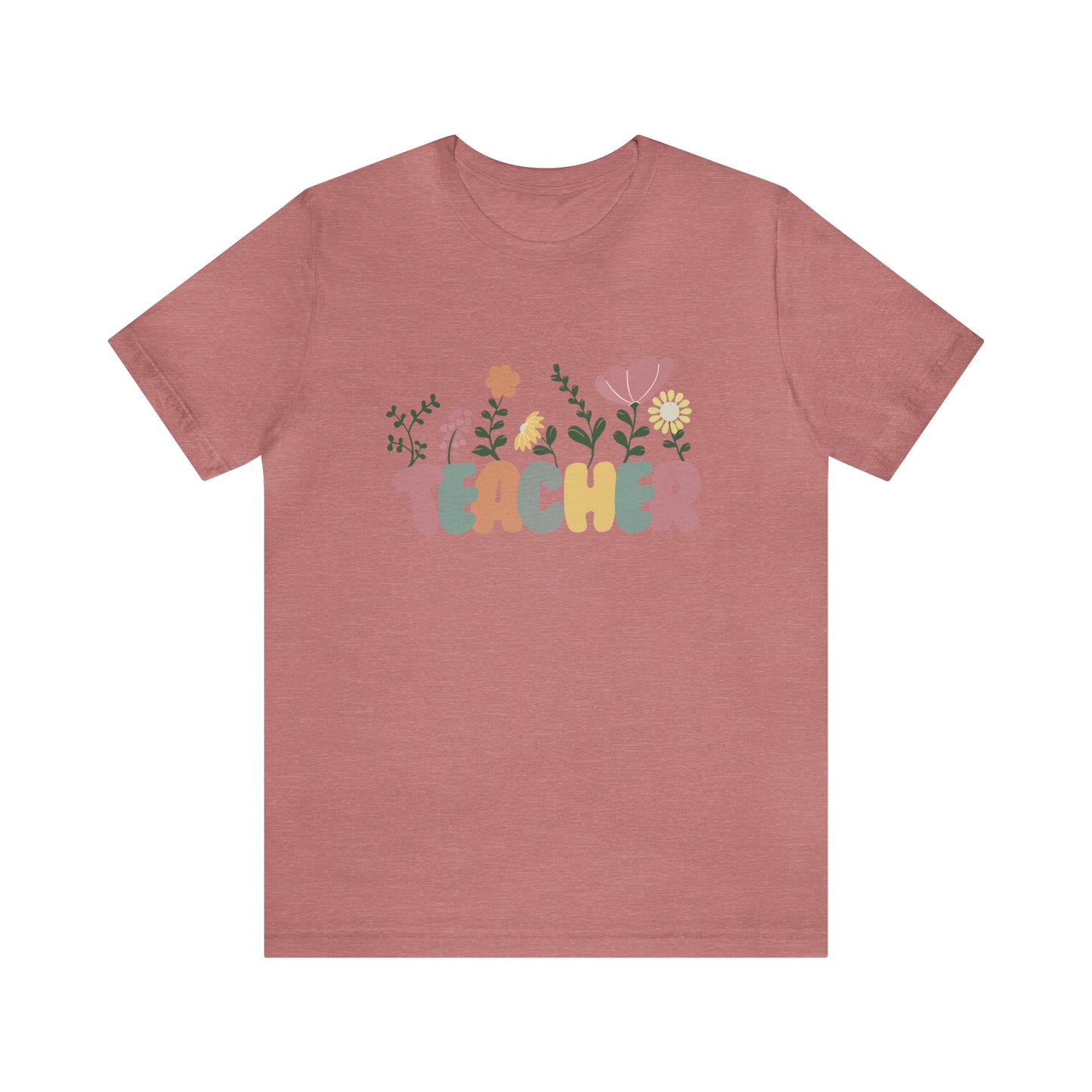 TEACHER flowers Short Sleeve Tee