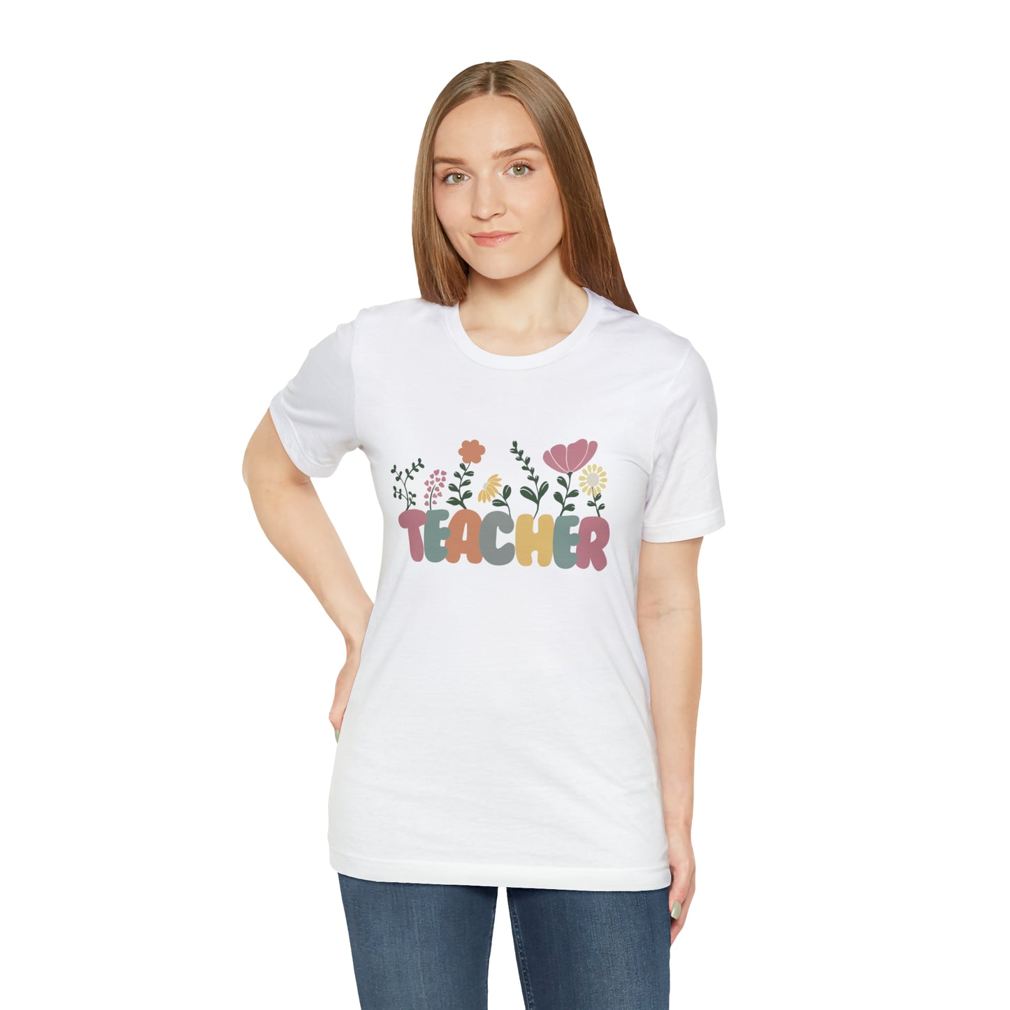 TEACHER flowers Short Sleeve Tee