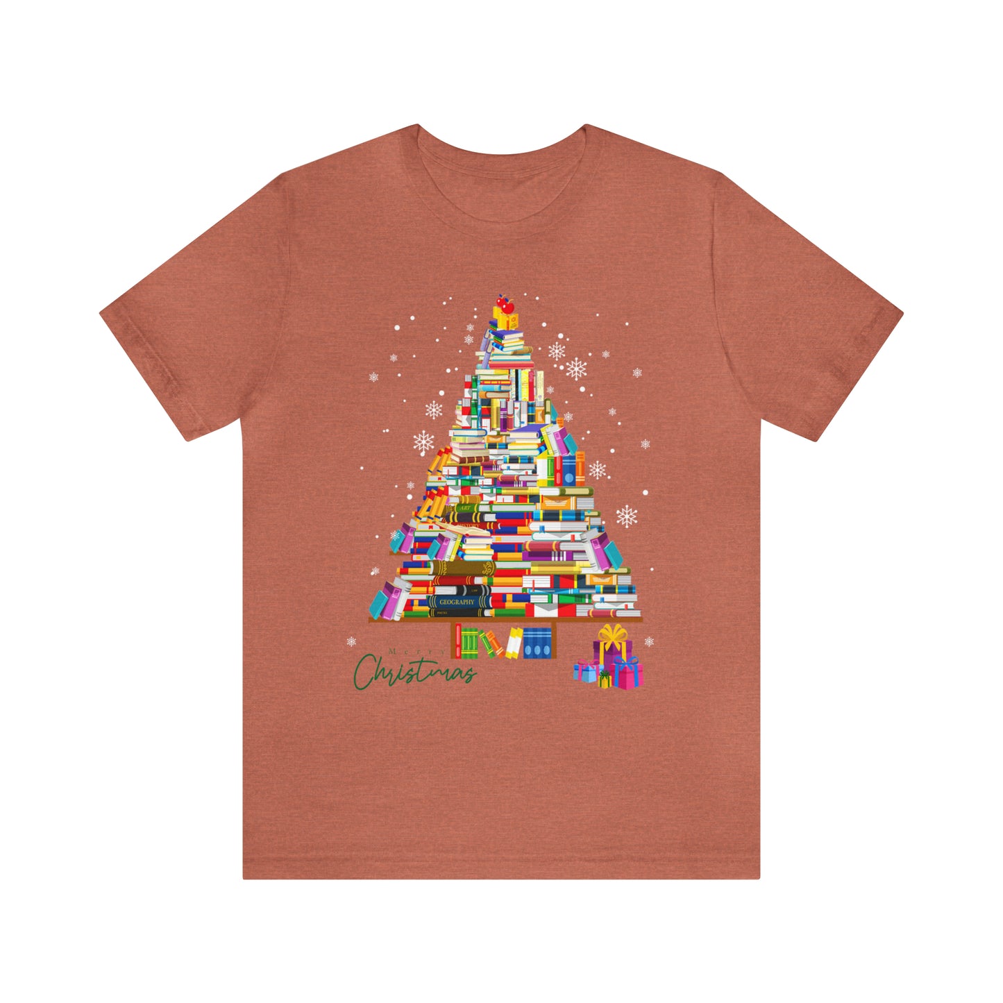 Christmas Tree Books Jersey Short Sleeve Tee