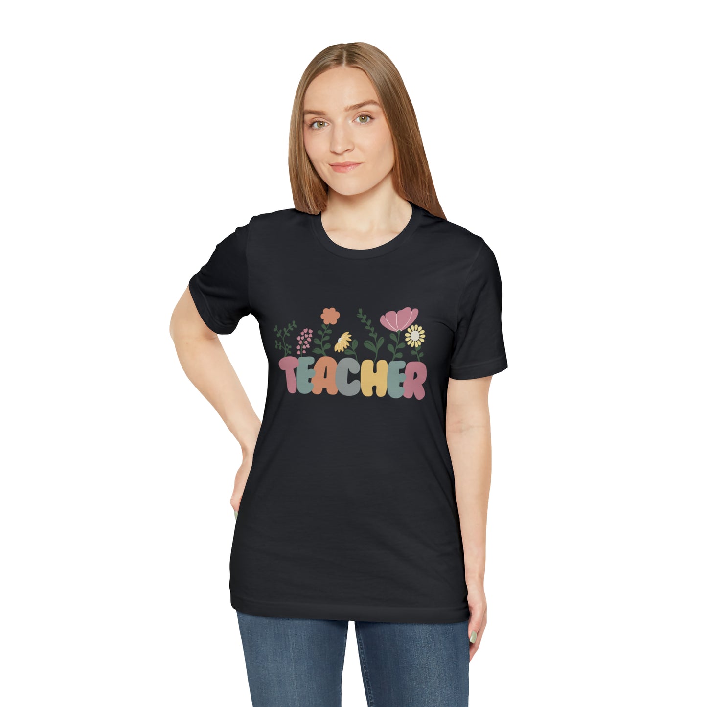 TEACHER flowers Short Sleeve Tee