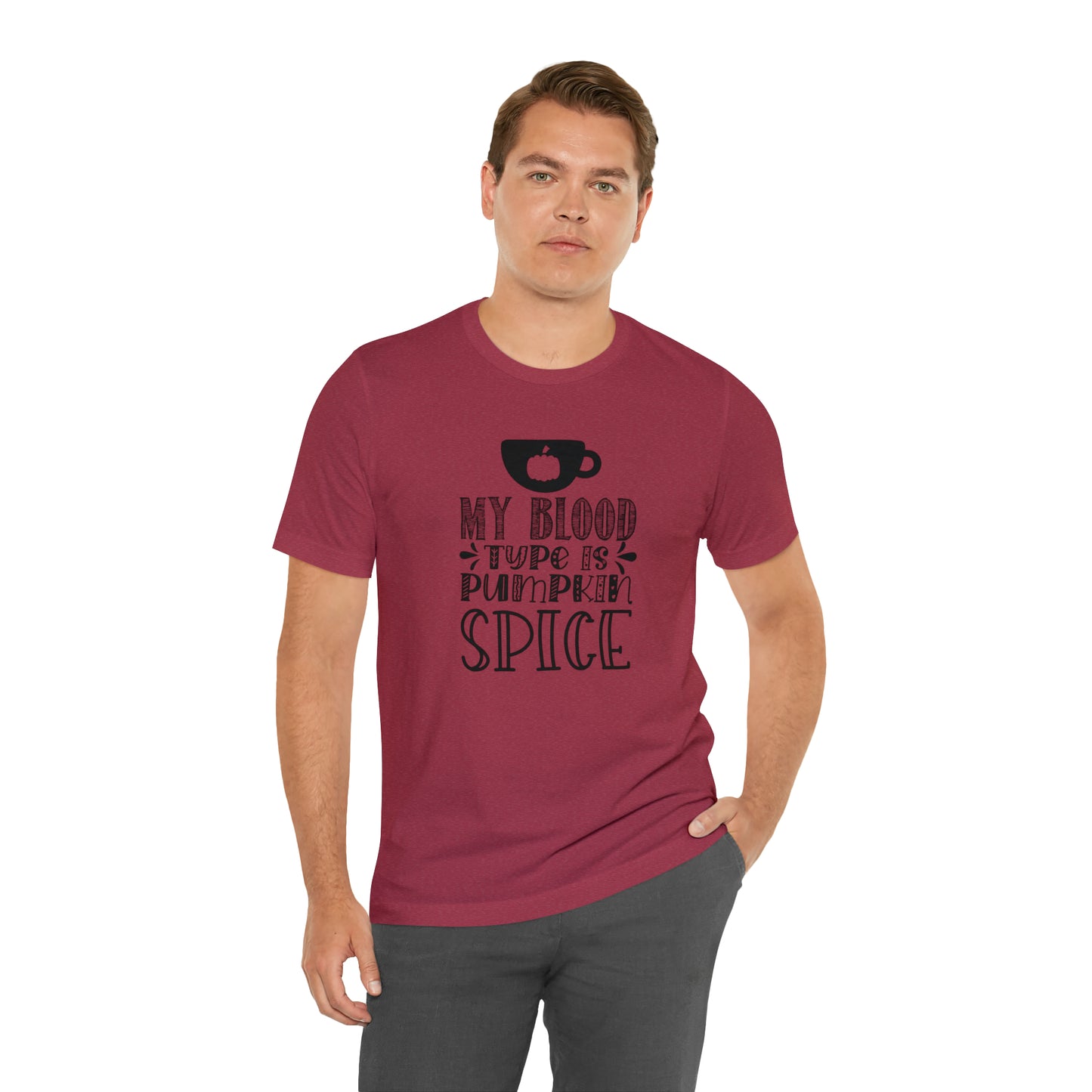 Blood Type is Pumpkin Spice Jersey Short Sleeve Tee