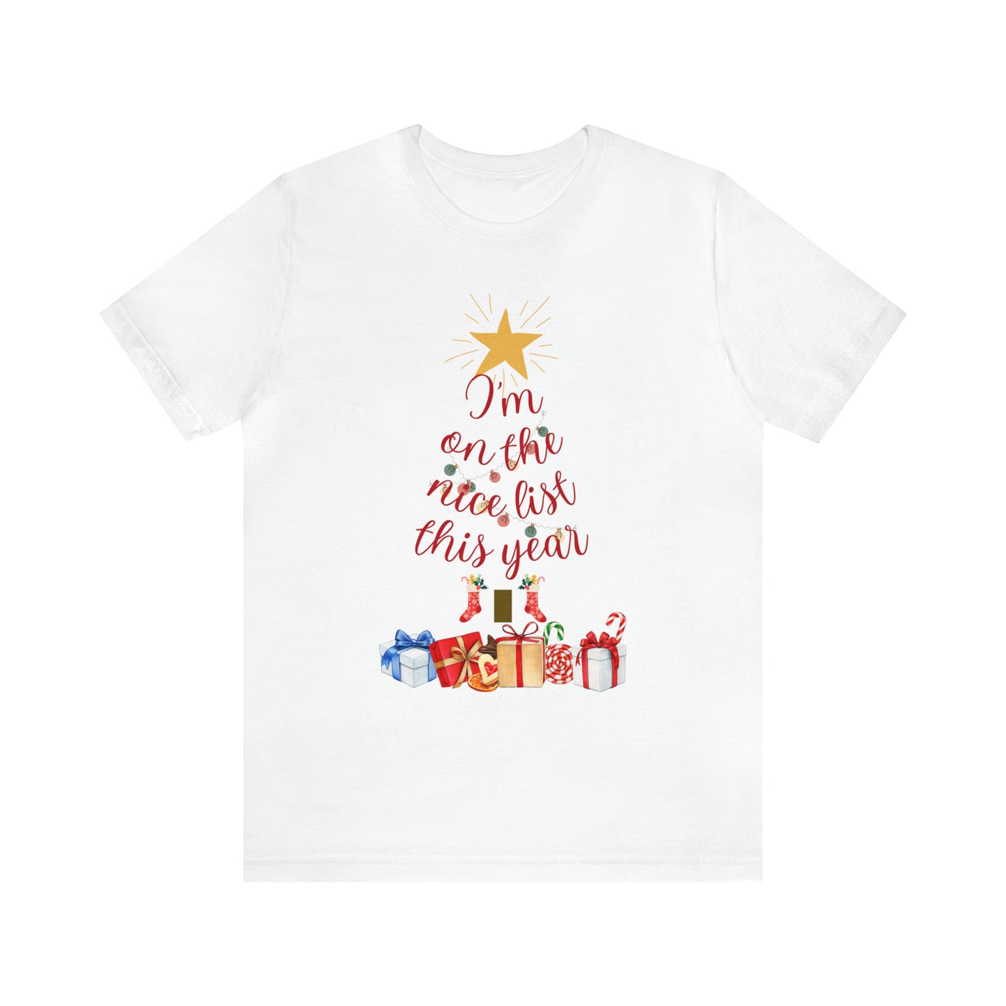 on the nice list Jersey Short Sleeve Tee