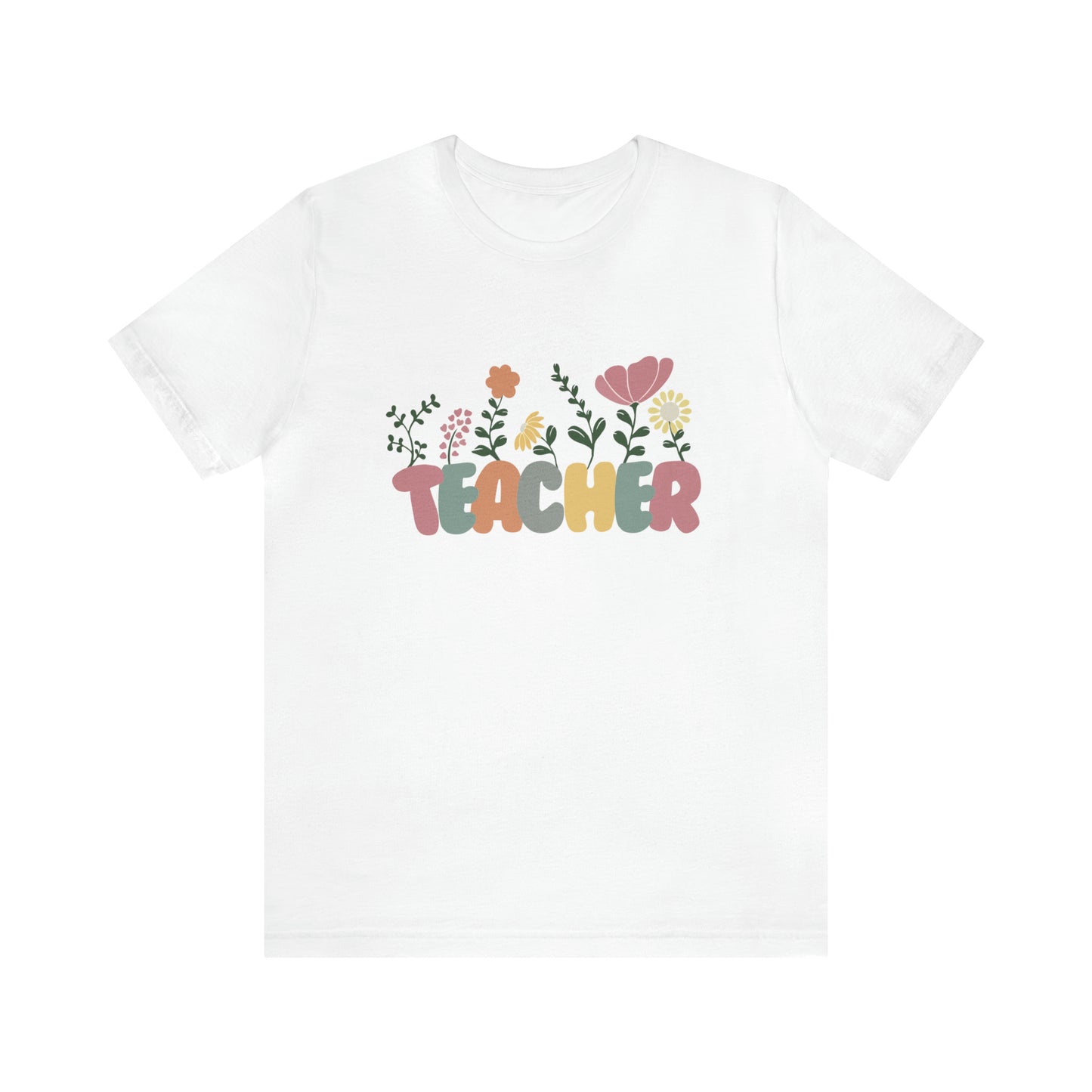 TEACHER flowers Short Sleeve Tee