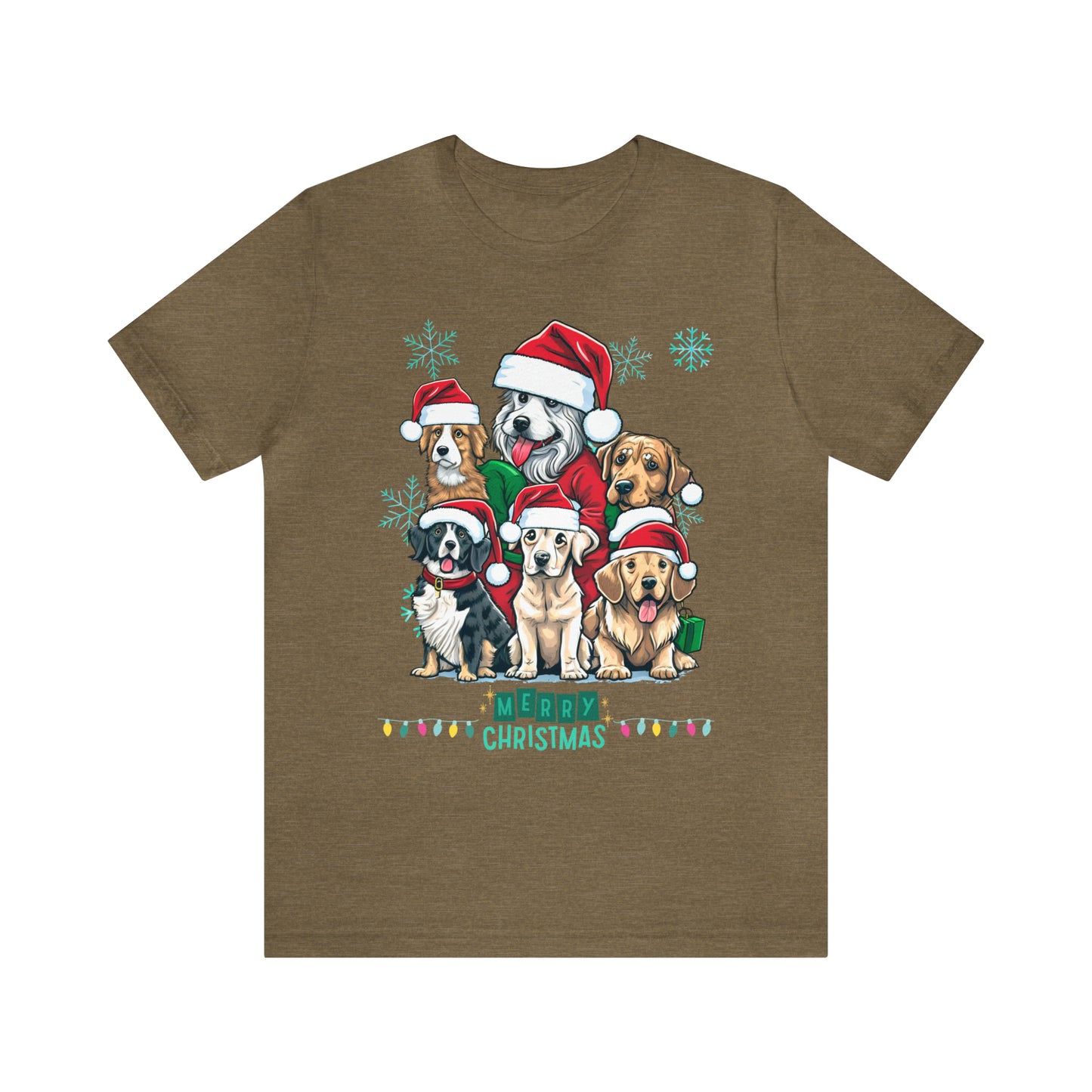 Merry Christmas Doggos Jersey Short Sleeve Tee