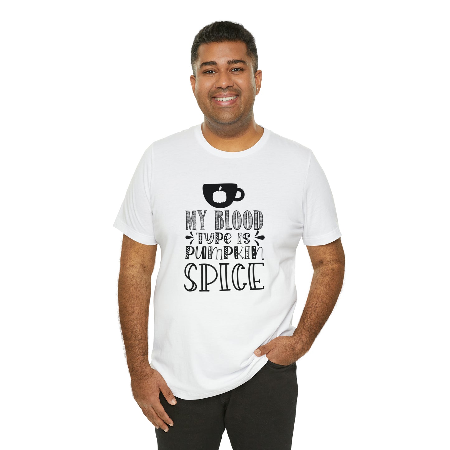 Blood Type is Pumpkin Spice Jersey Short Sleeve Tee