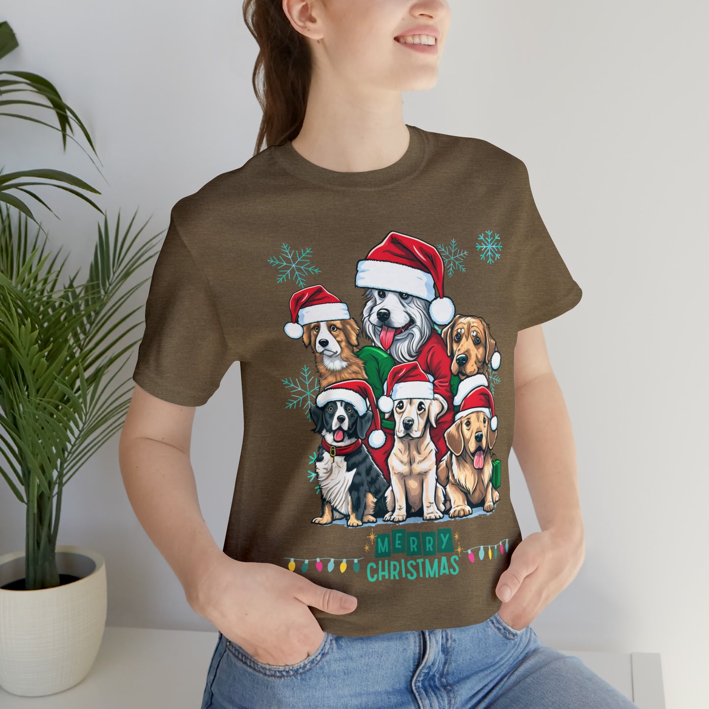 Merry Christmas Doggos Jersey Short Sleeve Tee