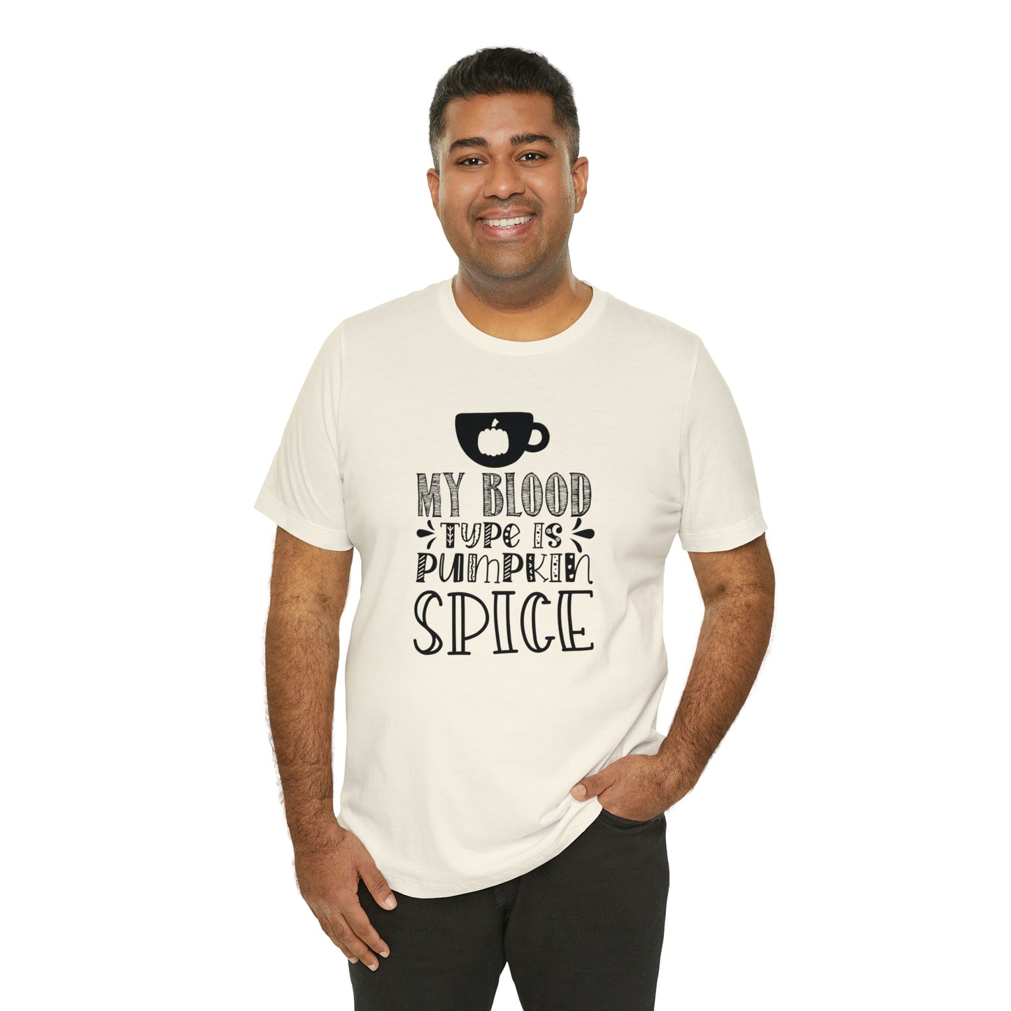 Blood Type is Pumpkin Spice Jersey Short Sleeve Tee