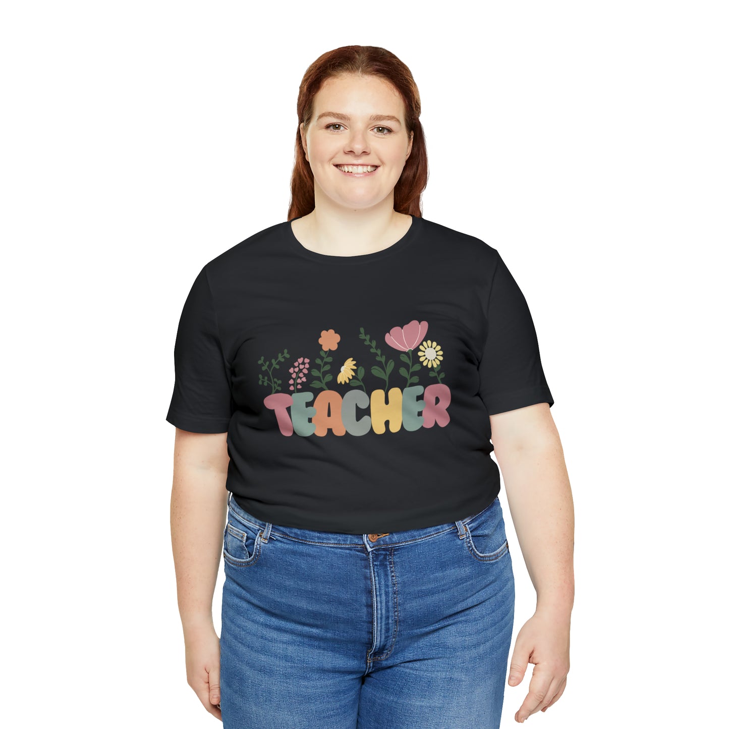 TEACHER flowers Short Sleeve Tee