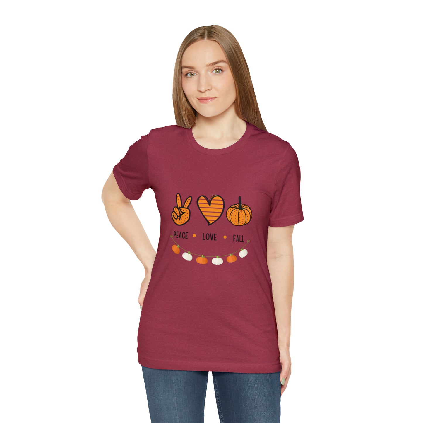 Peace Love Fall Jersey Short Sleeve Tee