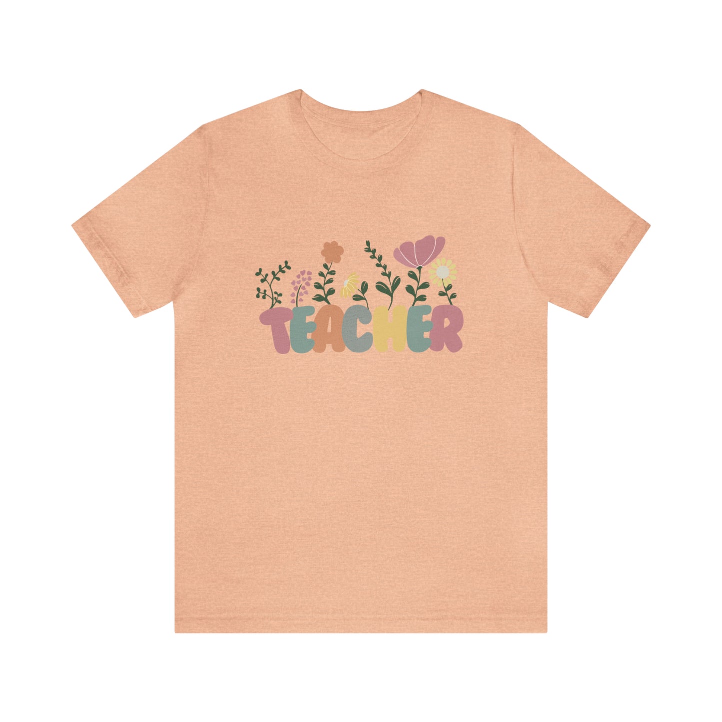 TEACHER flowers Short Sleeve Tee