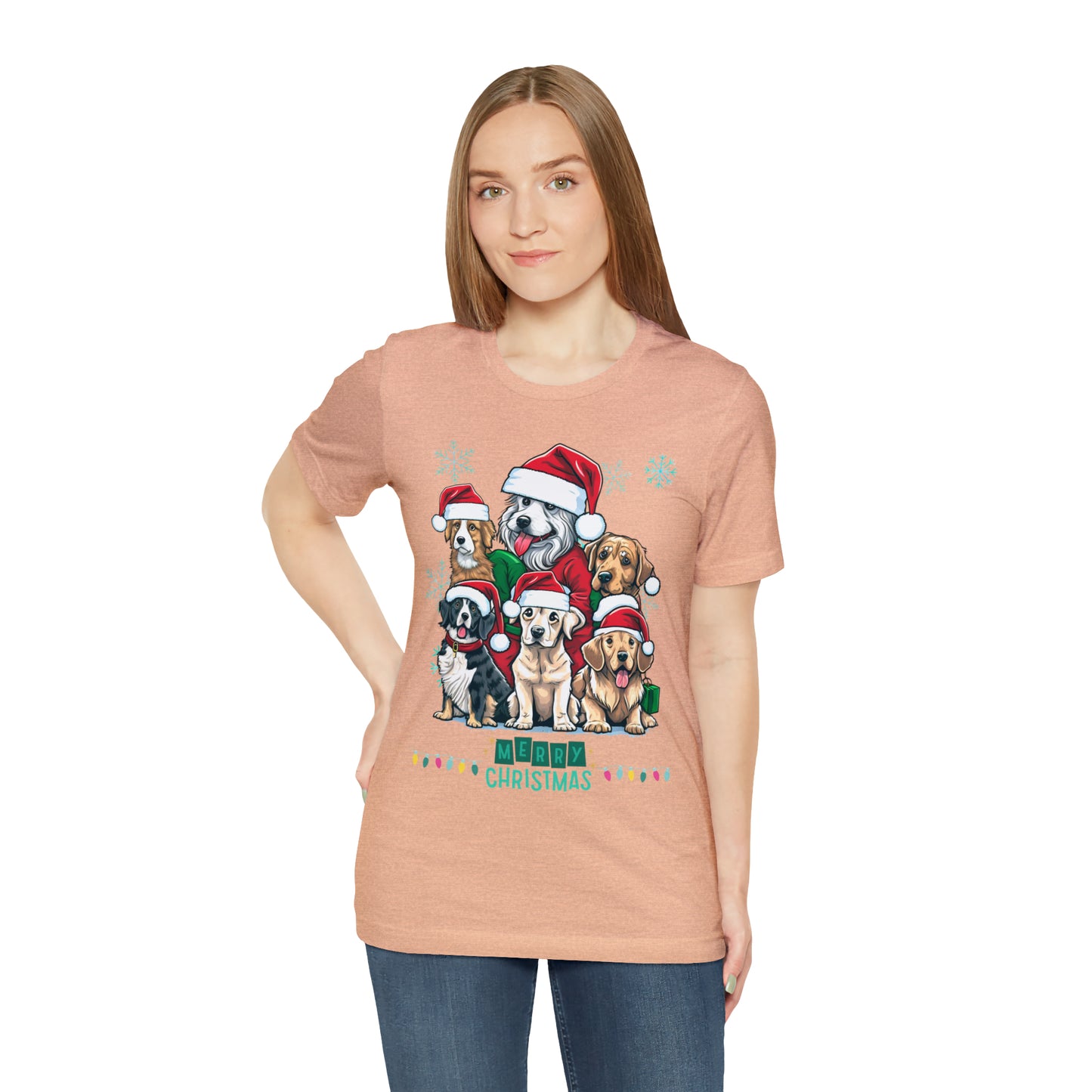 Merry Christmas Doggos Jersey Short Sleeve Tee