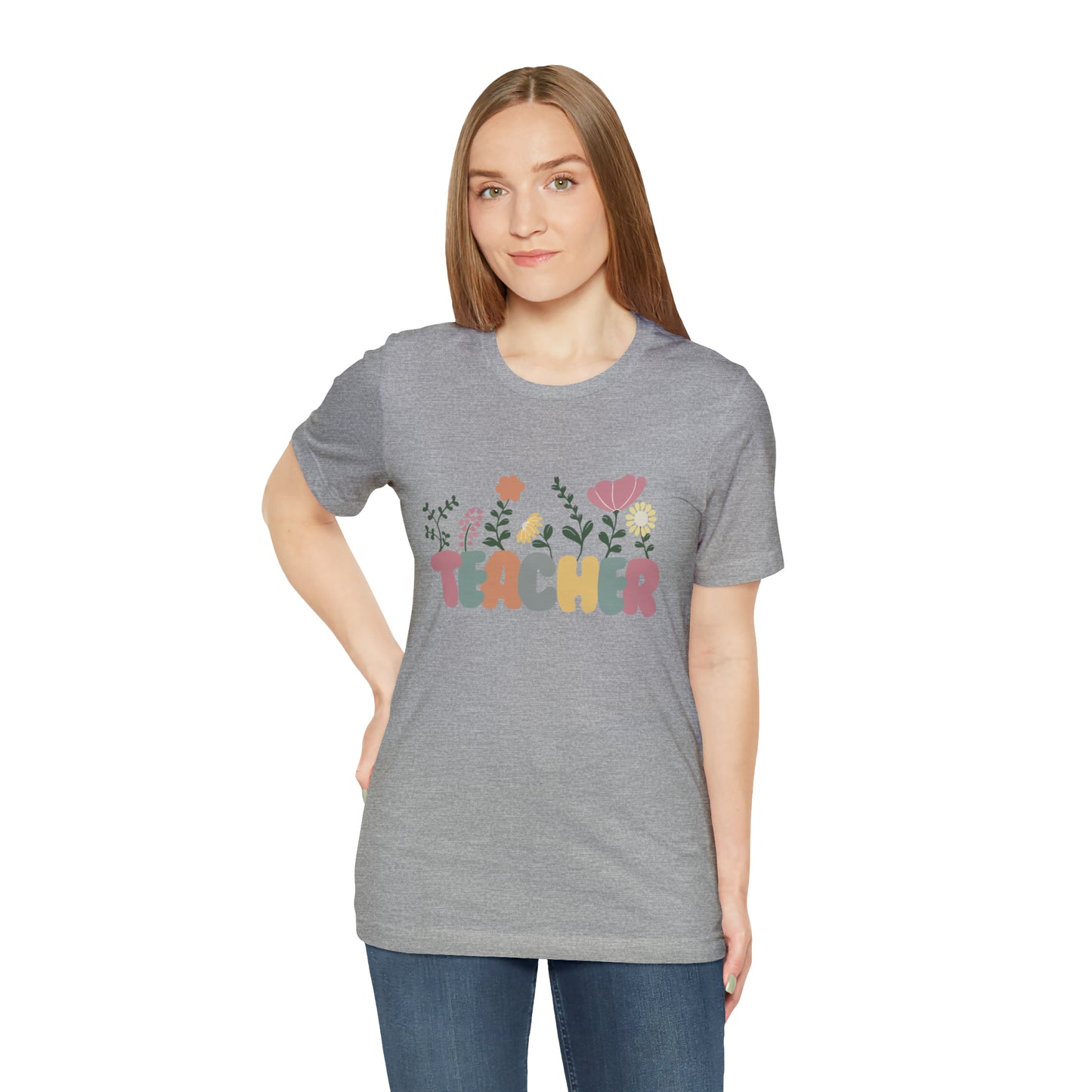 TEACHER flowers Short Sleeve Tee