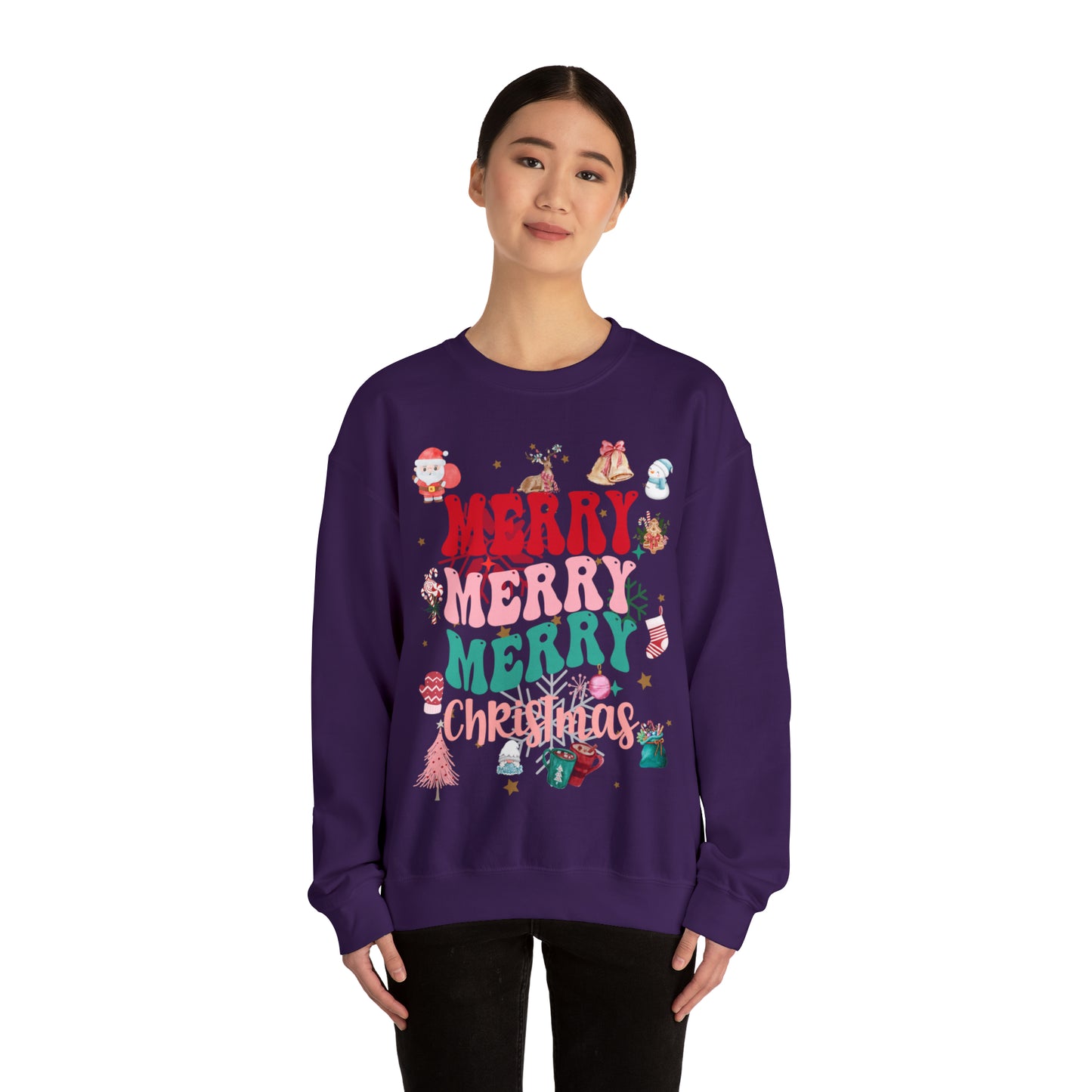 Merry Merry Merry Christmas Heavy Blend™ Crewneck Sweatshirt